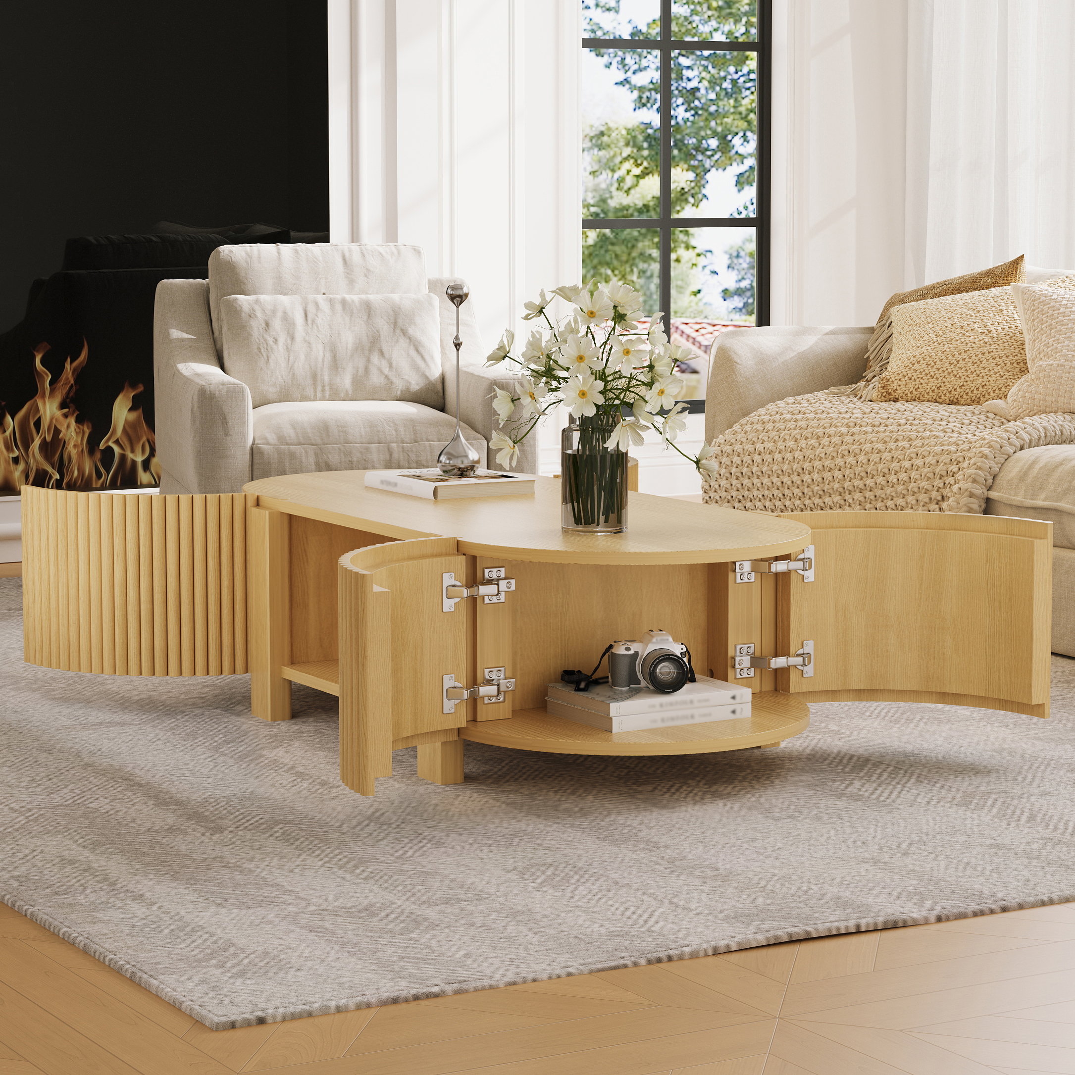 Oval Fluted Coffee Table, picture 3 of 4