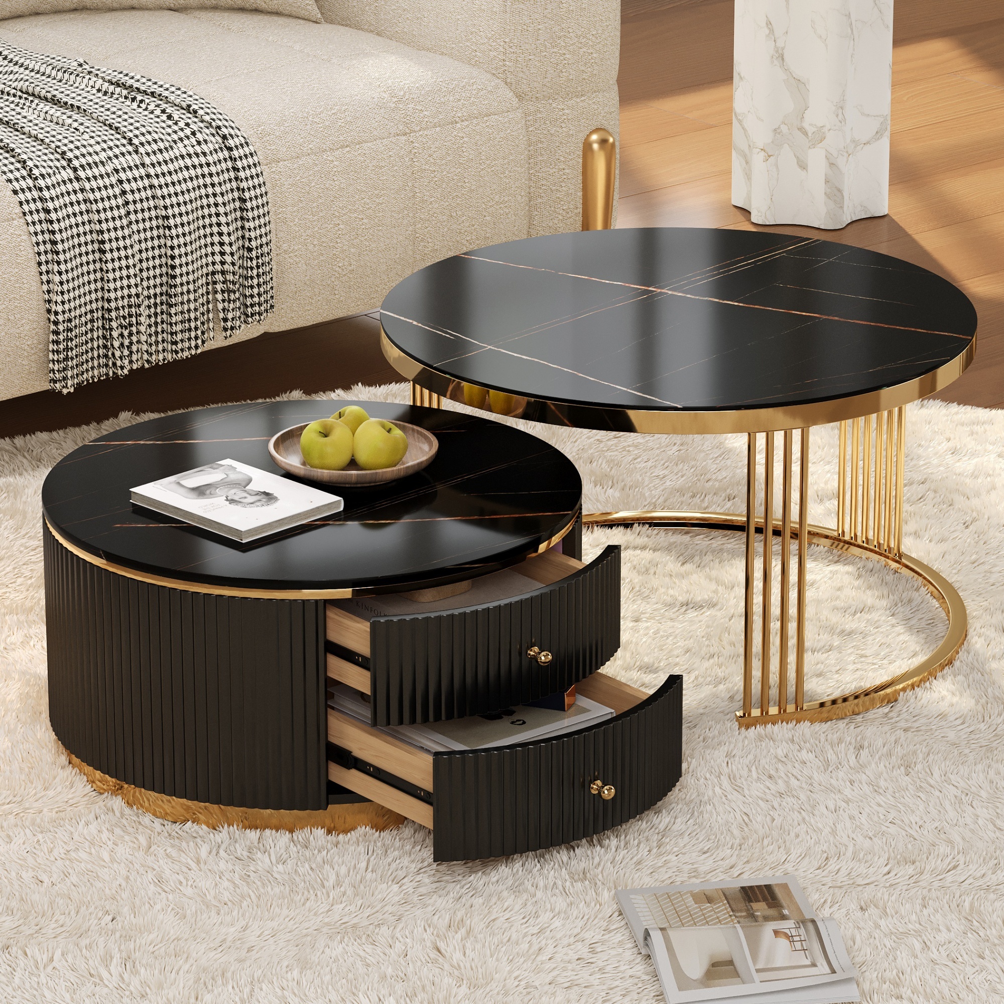 Round Nesting Coffee Table Set, picture 3 of 5