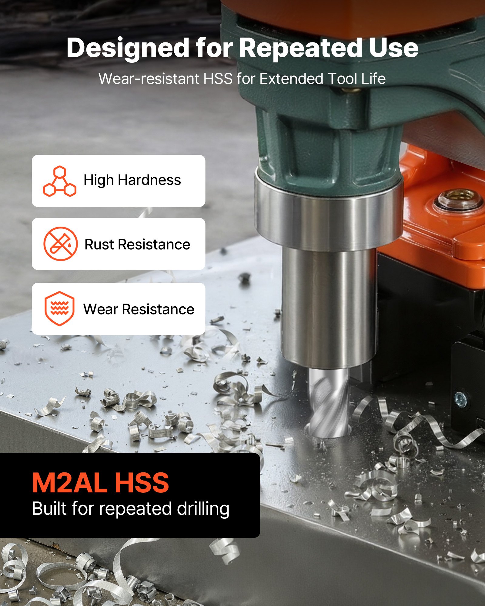 Annular Cutter Set, 5 Pcs Weldon Shank Mag Drill Bits Kit, 1" Cutting Depth, 1/2" Cutting Diameter, HSS, 3 Drill Bits With 2 Pilot Pins And 3 Plastic Cases, For Magnetic Drills, Steel, Aluminum