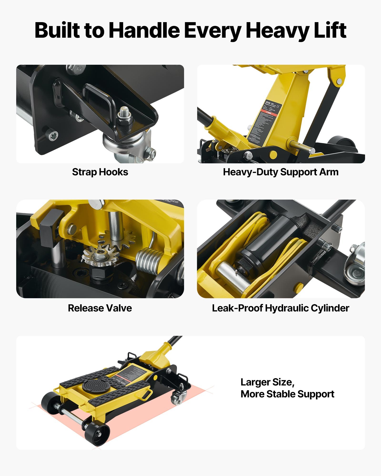 Low Profile Floor Jack, 2 Ton (4409 Lbs) Capacity, Steel Racing Floor Jack With Single Piston Quick Lift Pump, Hydraulic Trolley Car Lift For Cars, Motorcycles, ATVs, Lifting Range 5.7"-17"