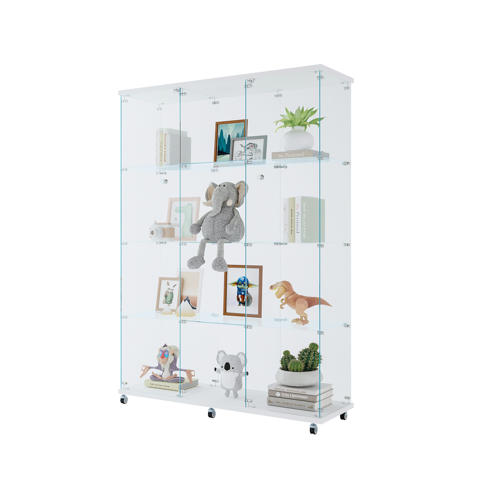 Glass Display Cabinet with Shelves