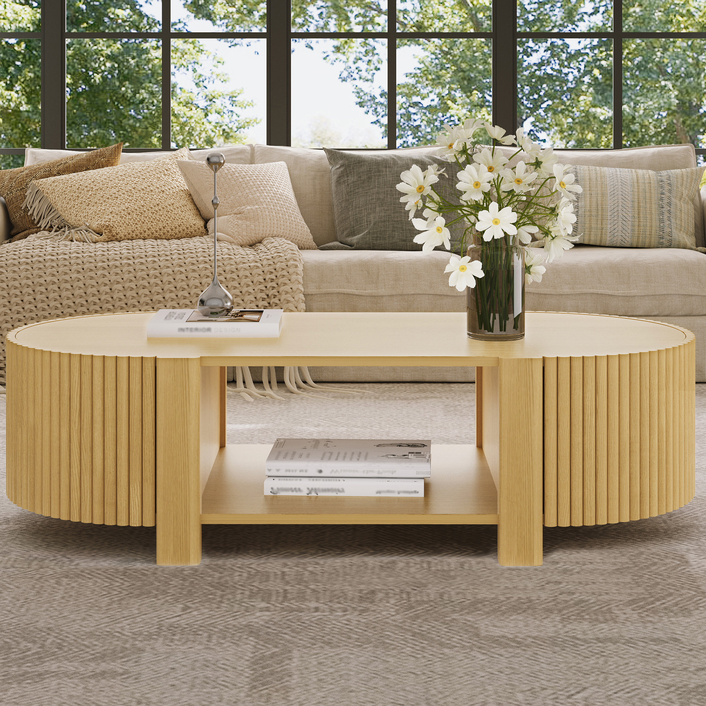 Oval Fluted Coffee Table, picture 2 of 4
