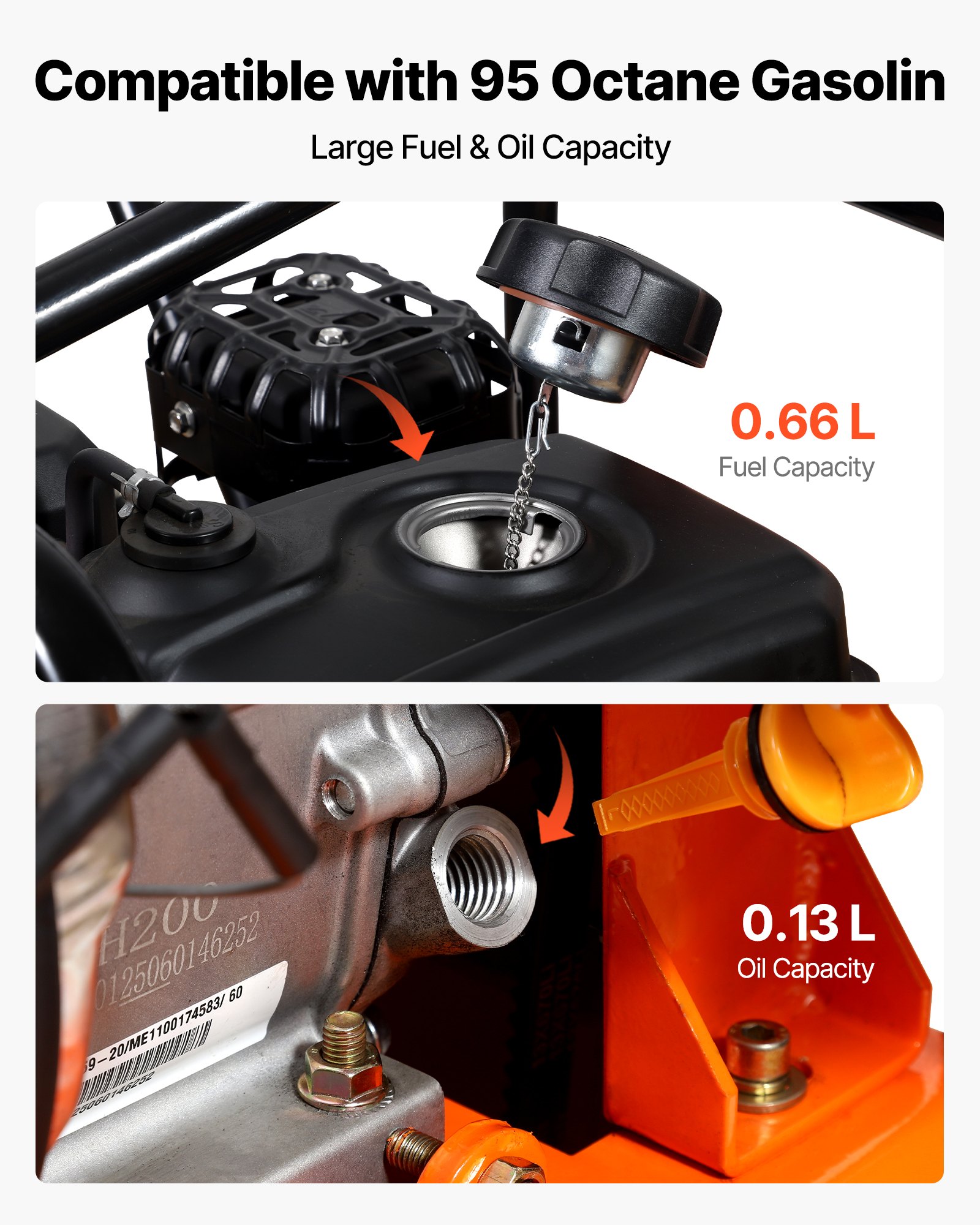 Plate Compactor, 6.5 HP 196CC Gas Engine, 5700 VPM Vibrating Ground Rammer, 4047 Lbs Compaction Force, 21 X 16 In Plate, Walk Behind Compactor For Paver Landscaping, Asphalt, Foundation, Soil