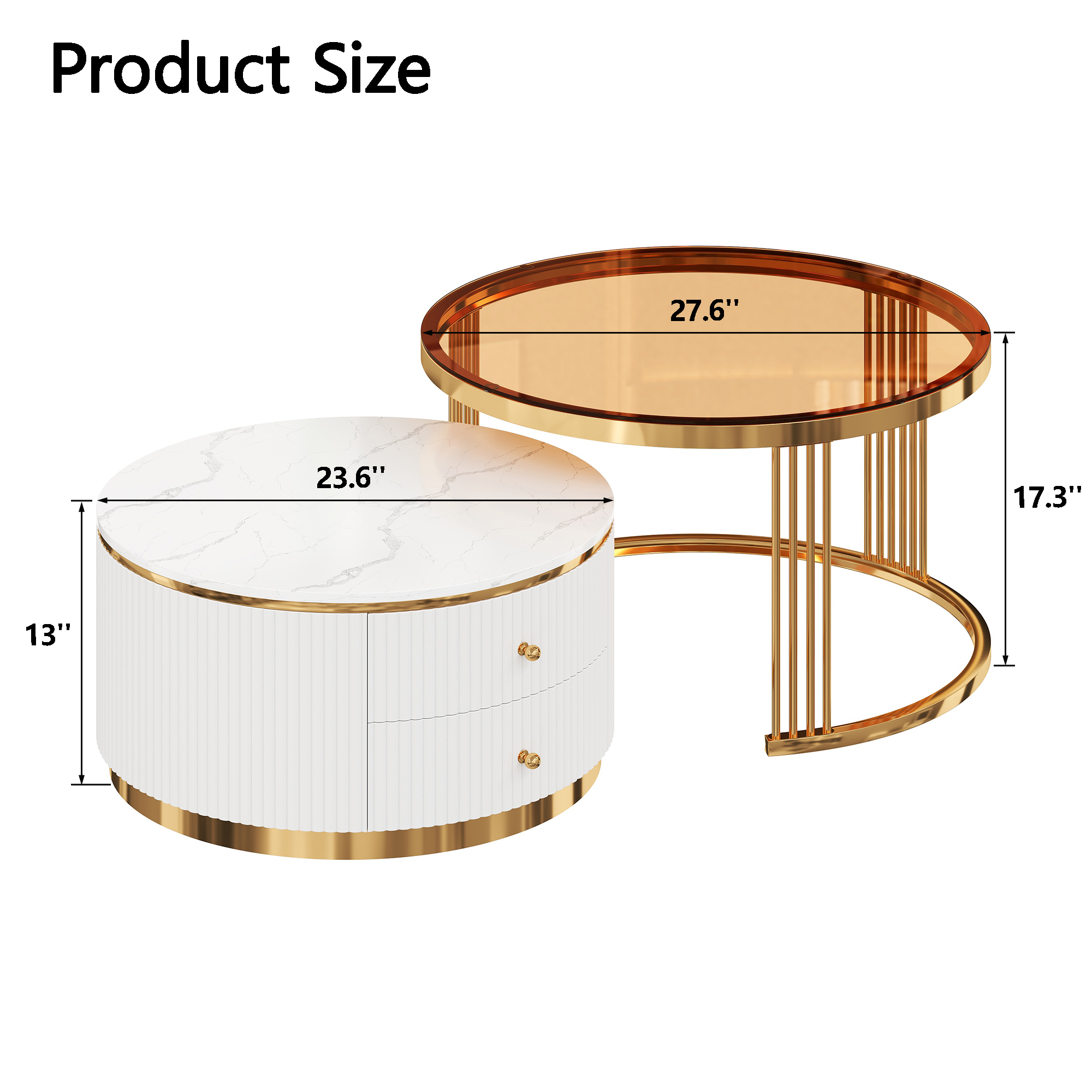 Round Nesting Coffee Table Set, picture 4 of 4
