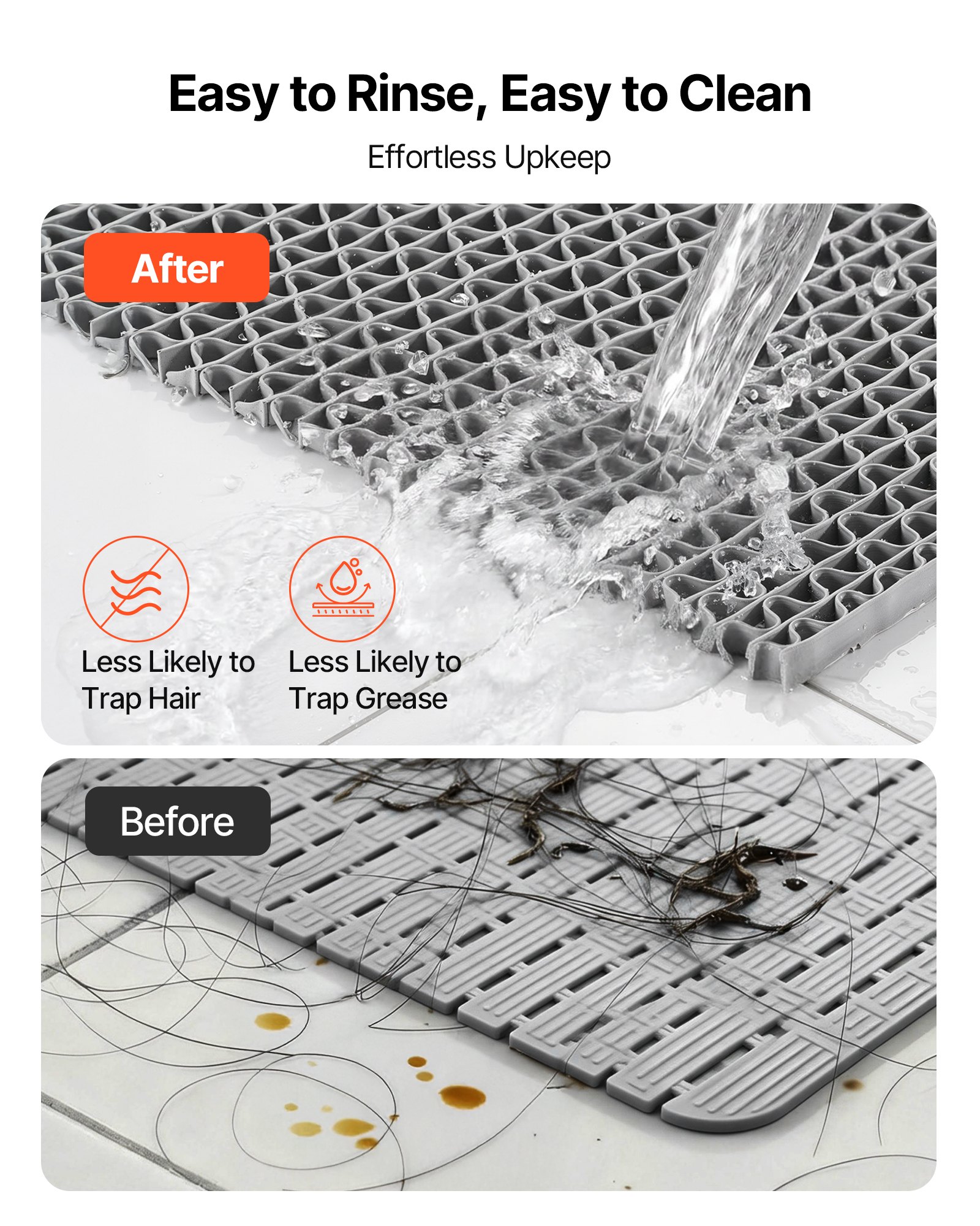 Drainage Mat, 3 X 16.4 Ft, PVC Non Slip Commercial Floor Mat, Wet Area Water Drain Splash Matting Hollow Doormat Roll, For Outdoor Indoor Restaurant Swimming Pool Patio Bathroom Washroom, Gray