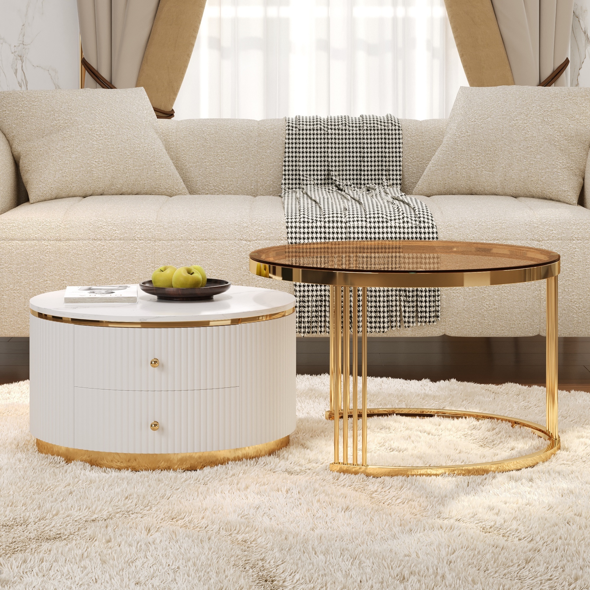 Round Nesting Coffee Table Set, picture 2 of 4