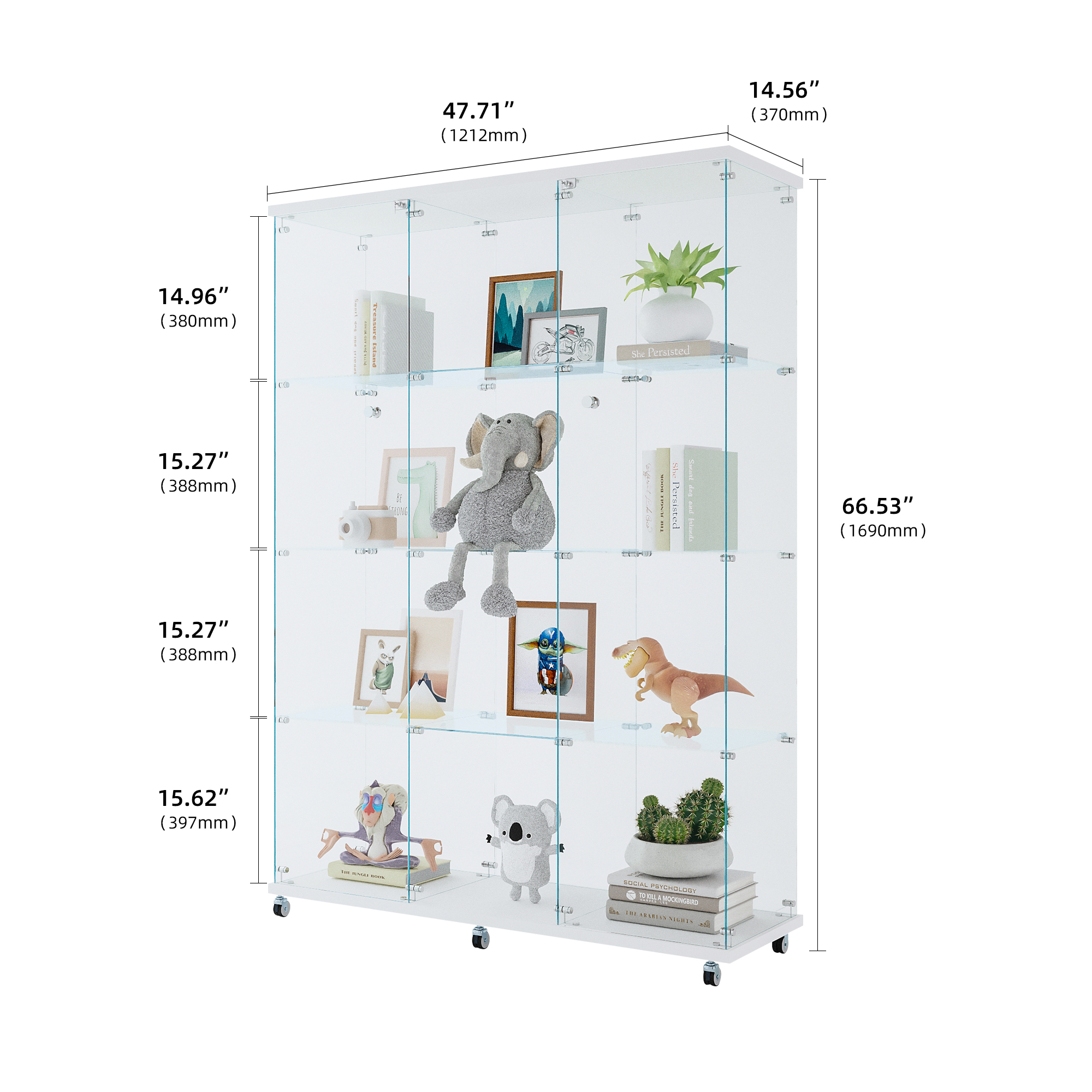 Glass Display Cabinet with Shelves, picture 4 of 5