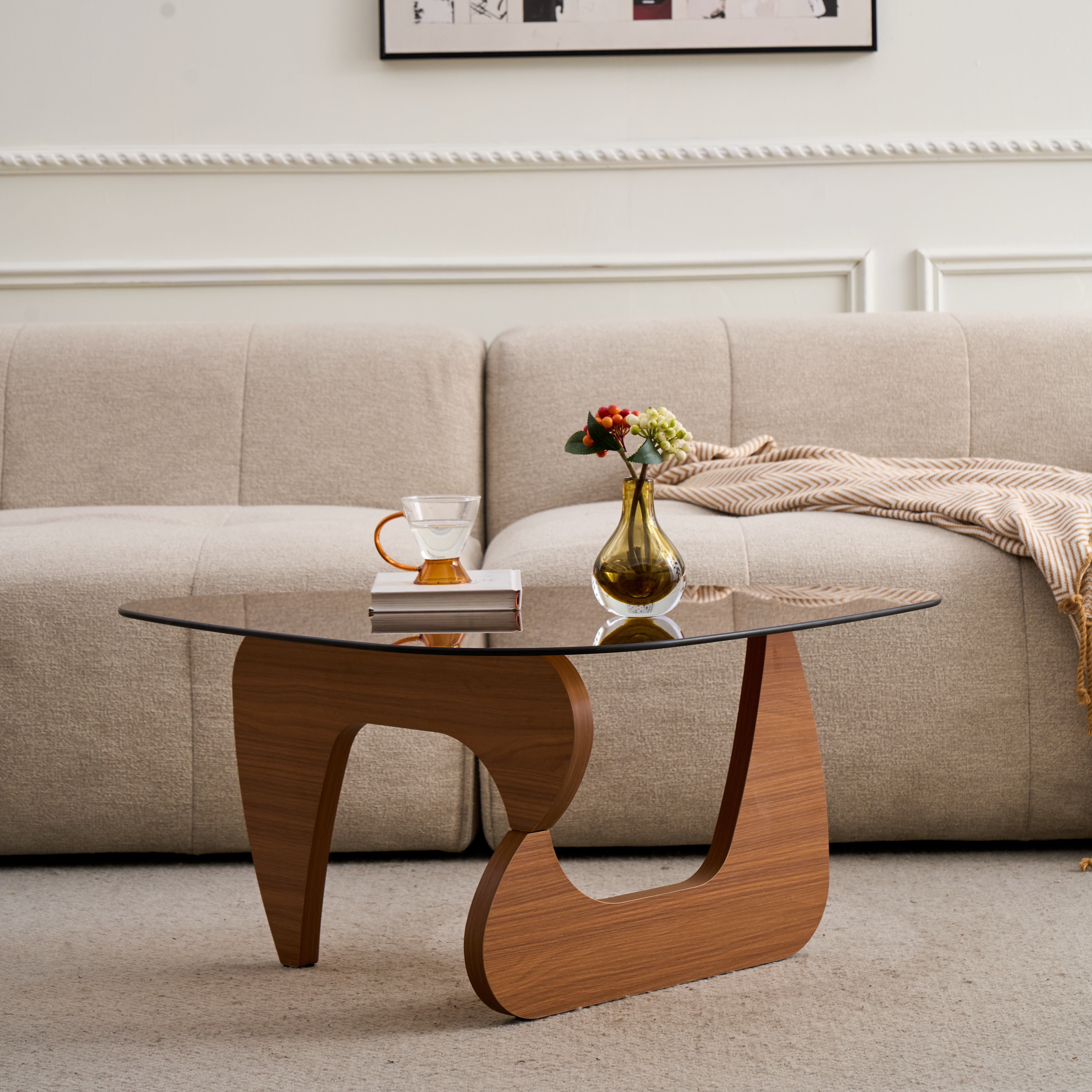 Wood Glass Coffee Table