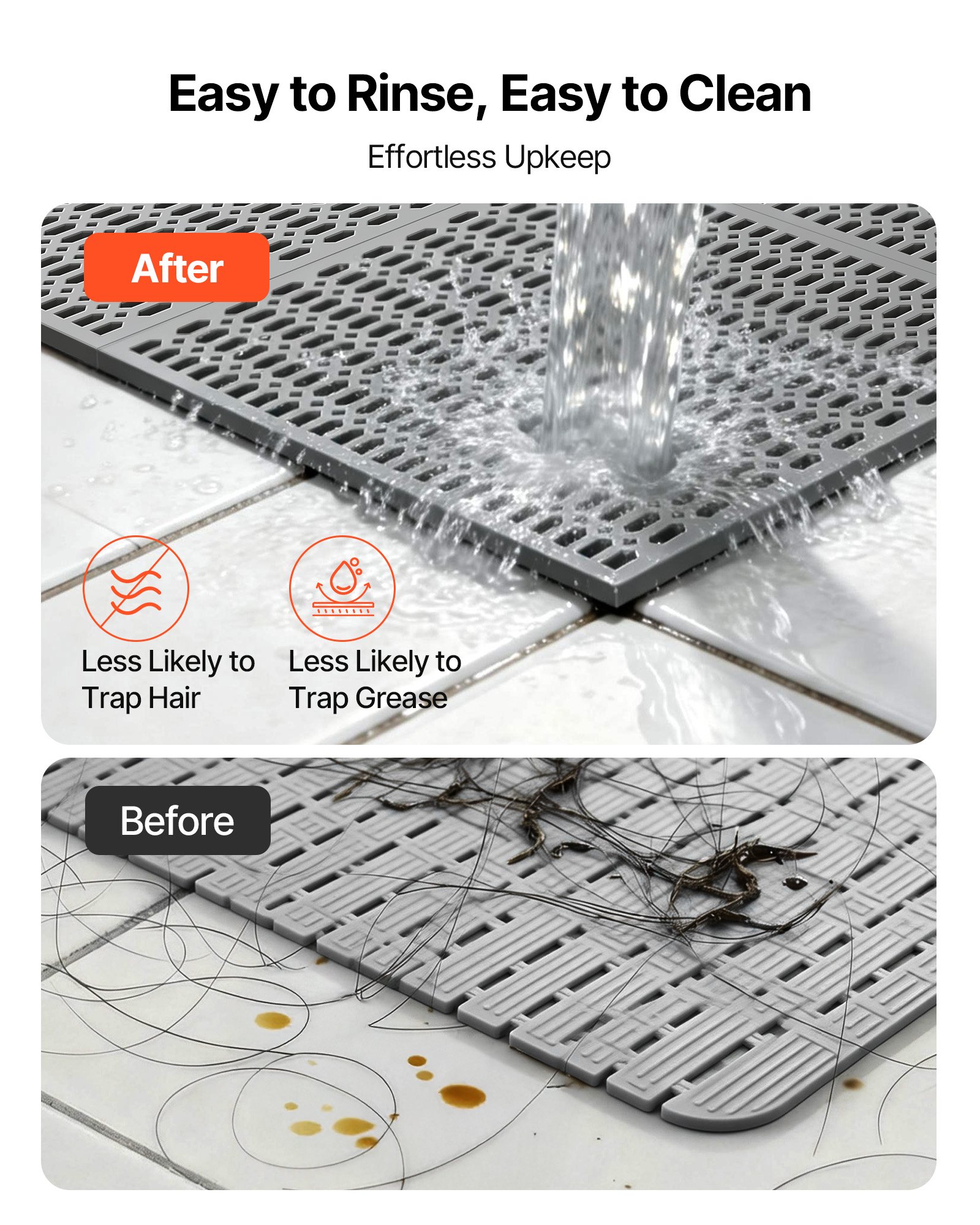 Drainage Mat, 3 X 50 Ft, PVC Non Slip Commercial Floor Mat, Wet Area Water Drain Splash Matting Hollow Doormat Roll, For Outdoor Indoor Restaurant Swimming Pool Patio Bathroom Washroom, Black