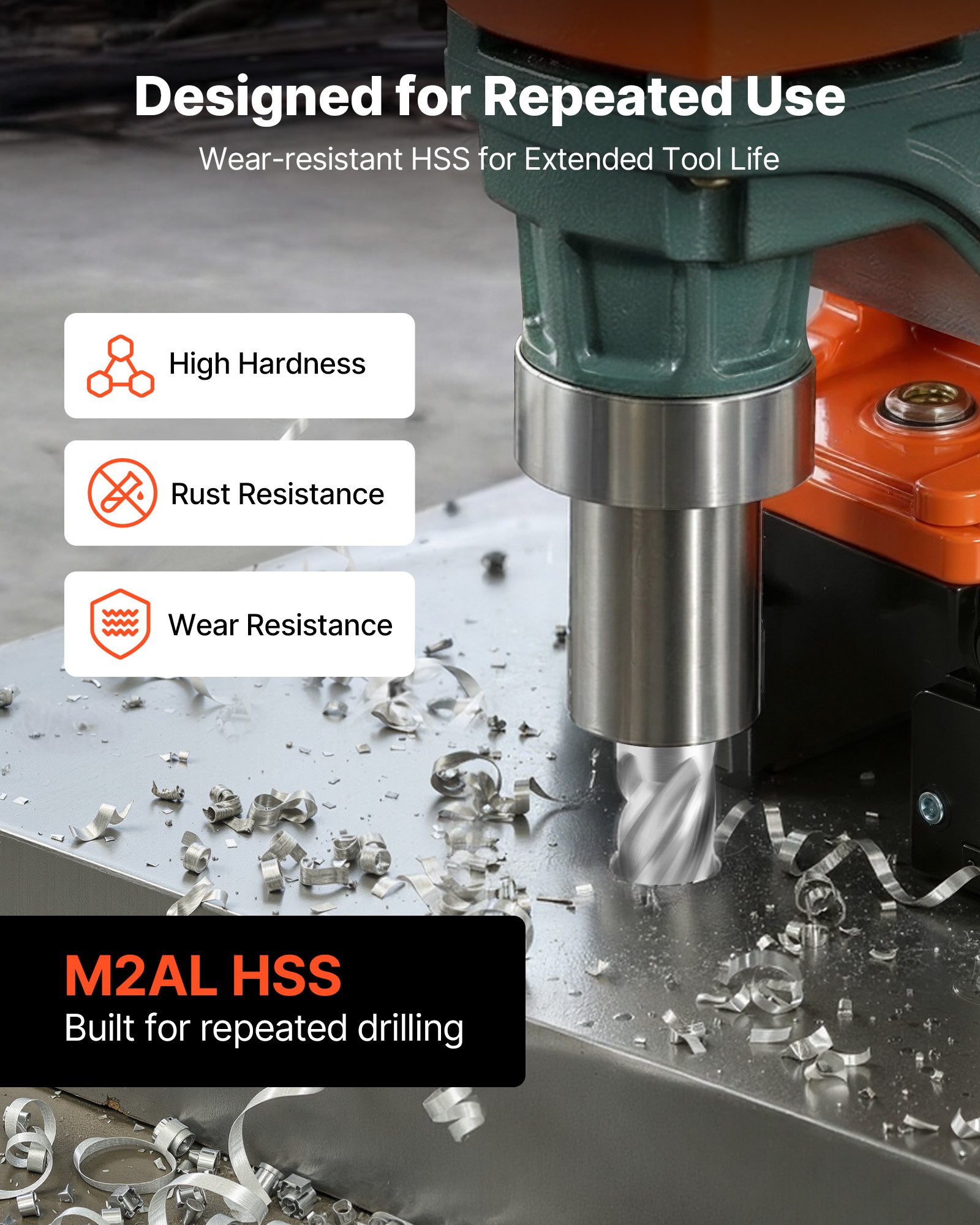 Annular Cutter Set, 5 Pcs Weldon Shank Mag Drill Bits Kit, 1" Cutting Depth, 5/8" Cutting Diameter, HSS, 3 Drill Bits With 2 Pilot Pins And 3 Plastic Cases, For Magnetic Drills, Steel, Aluminum