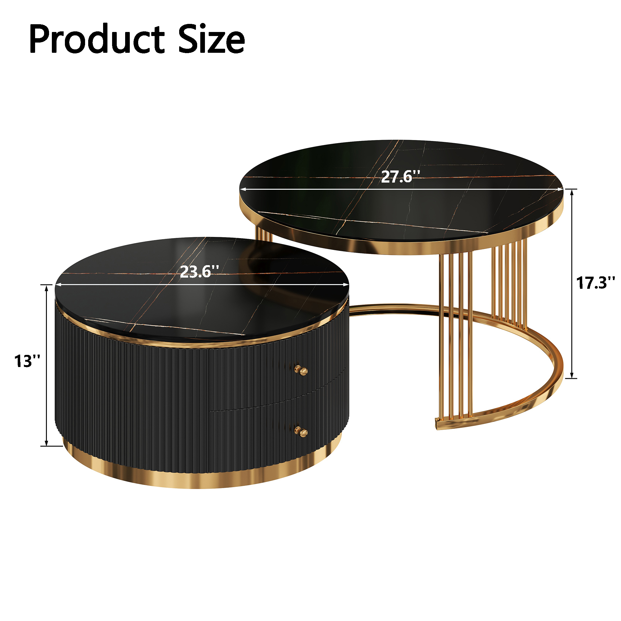Round Nesting Coffee Table Set, picture 4 of 5