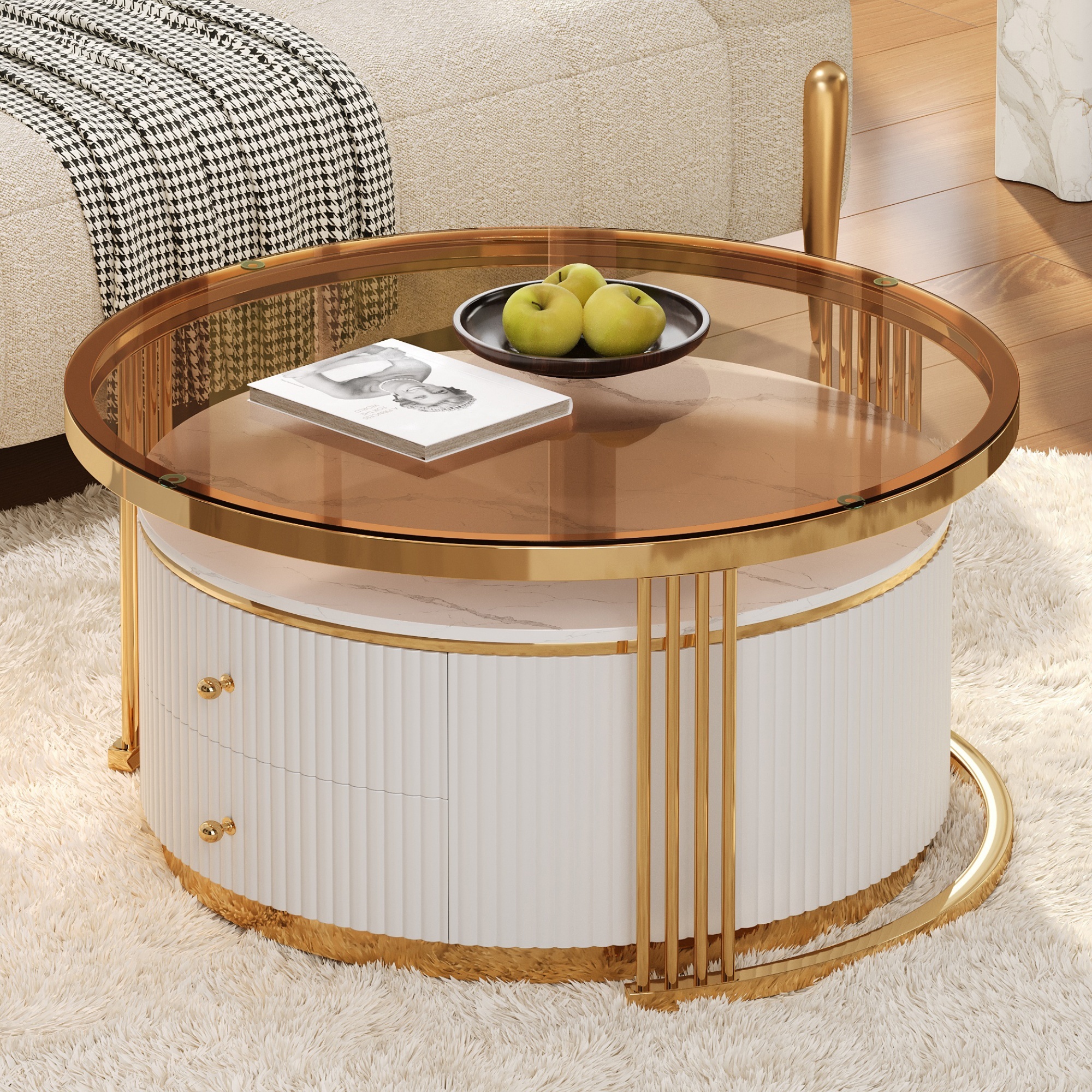 Round Nesting Coffee Table Set, picture 3 of 4