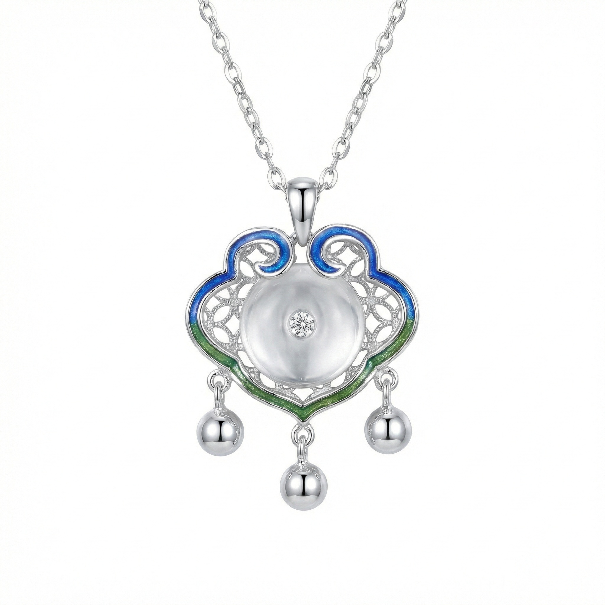 Sterling Silver Ruyi Pendant Necklace