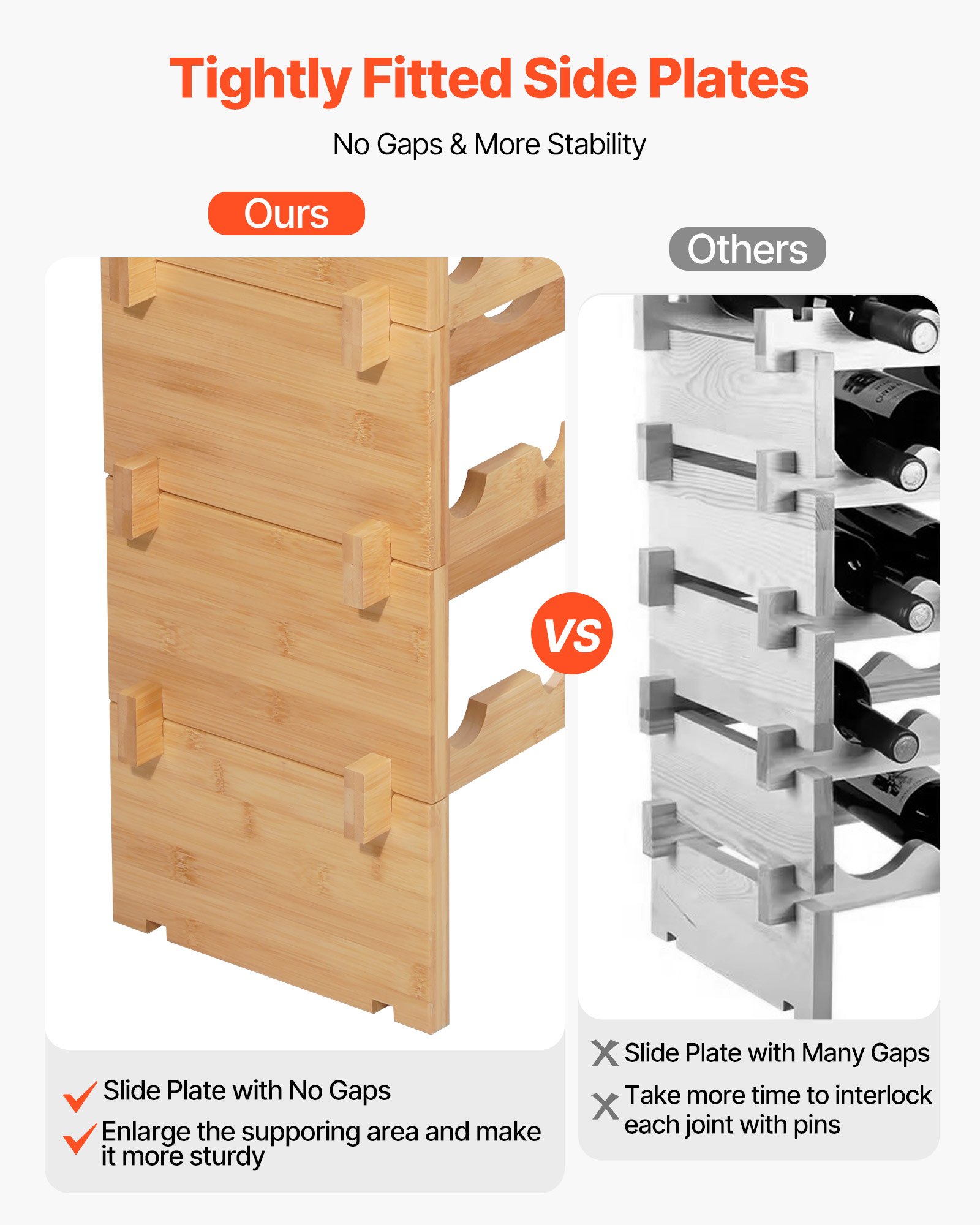 72 Bottle Stackable Modular Wine Rack, 8-Tier, Floor Freestanding Wine Storage Rack, Sturdy Wines Holder Display… - 5