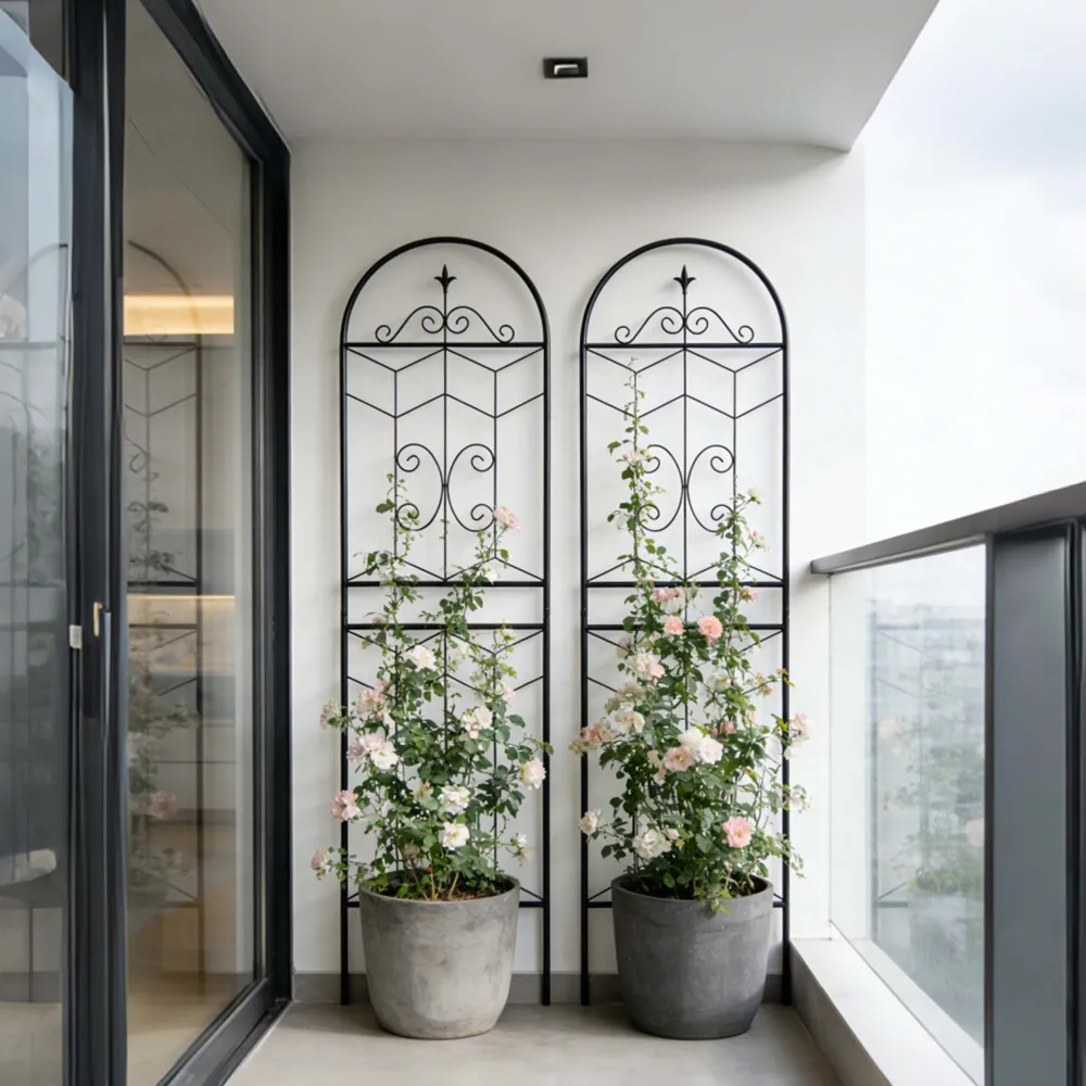 2 Pack Metal Garden Trellis 71  X 19.7  Rustproof Trellis For Climbing Plants Outdoor Flower Support Black