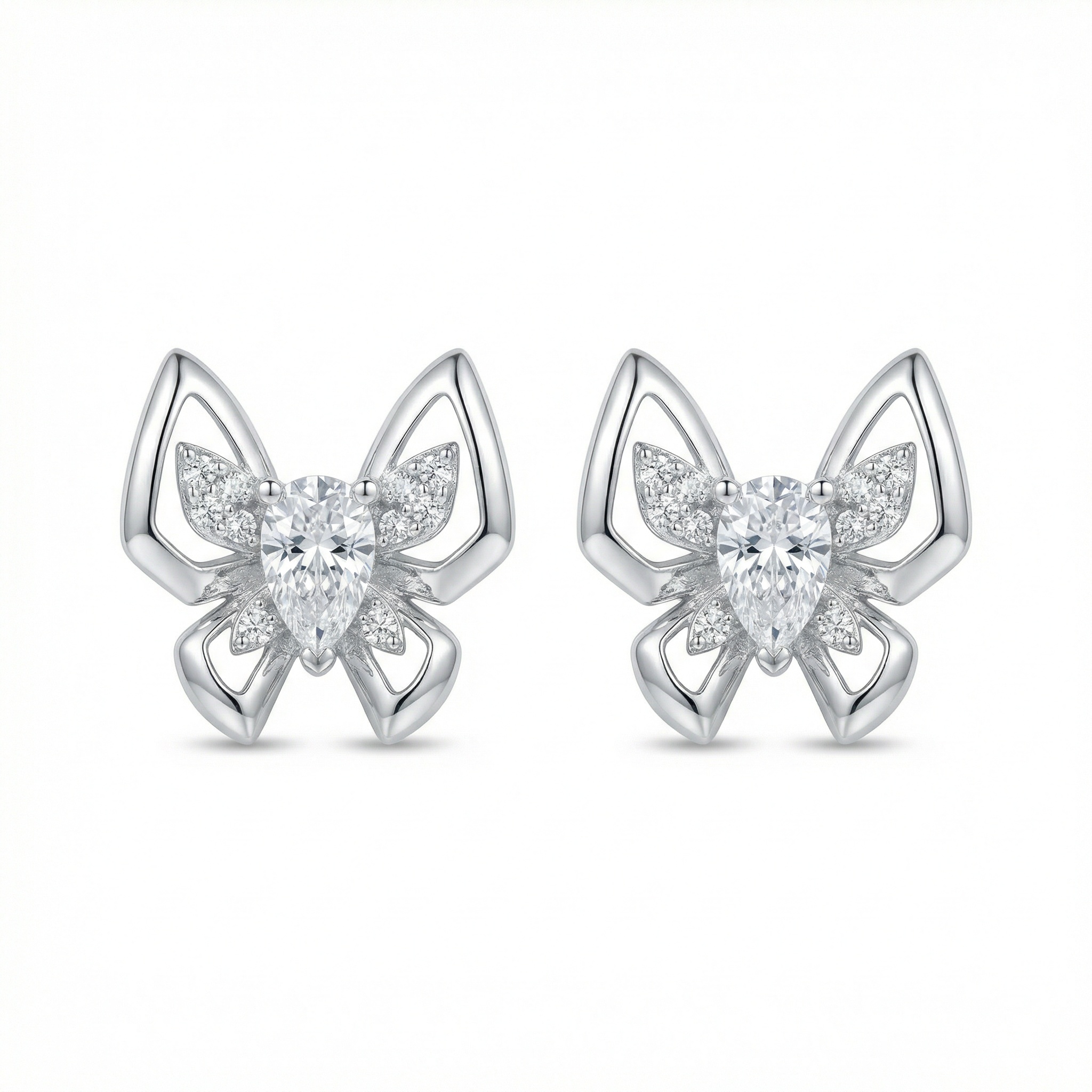 Sterling Silver Butterfly Stud Earrings