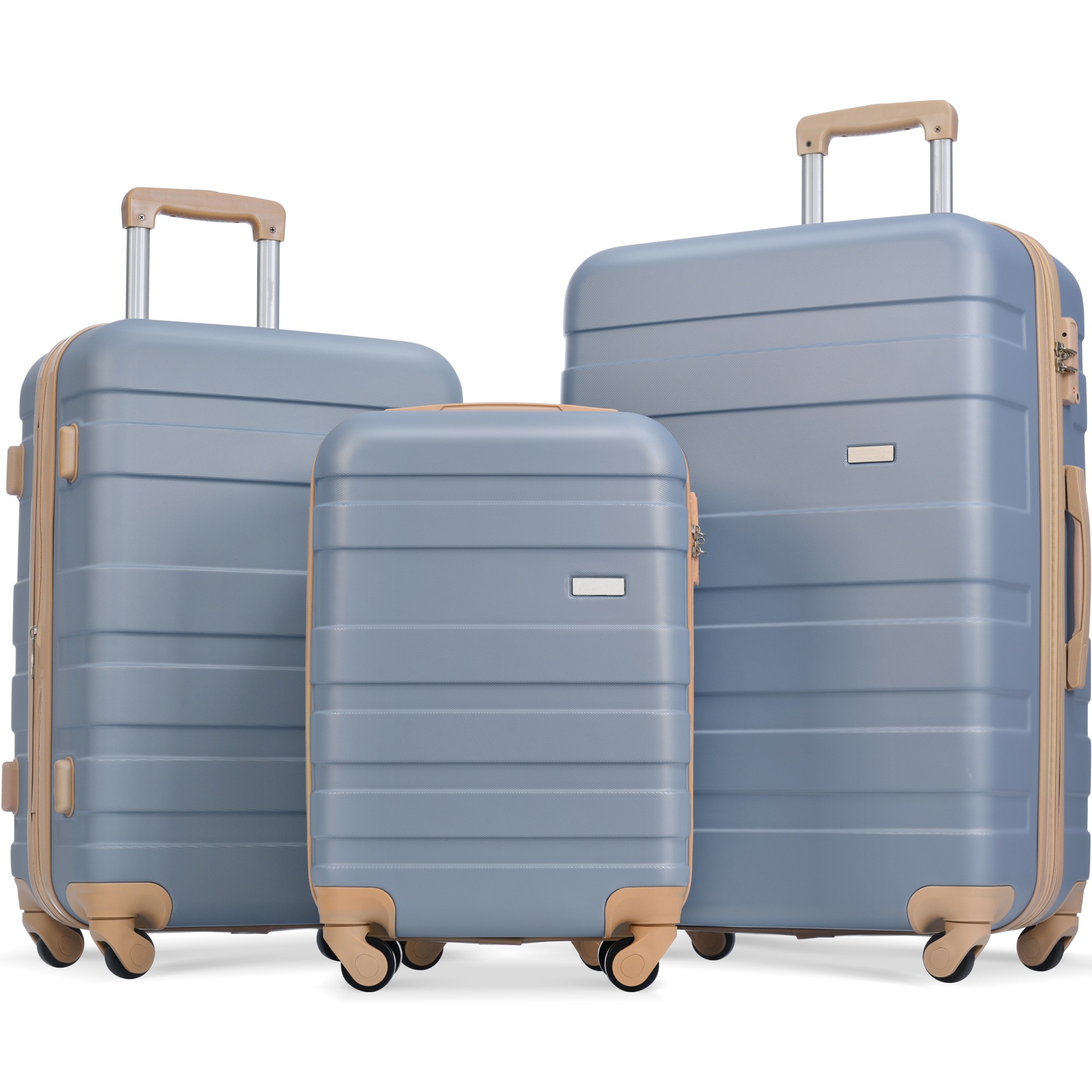 3 Piece Set Abs Hard Shell Ultra Lightweight Durable S