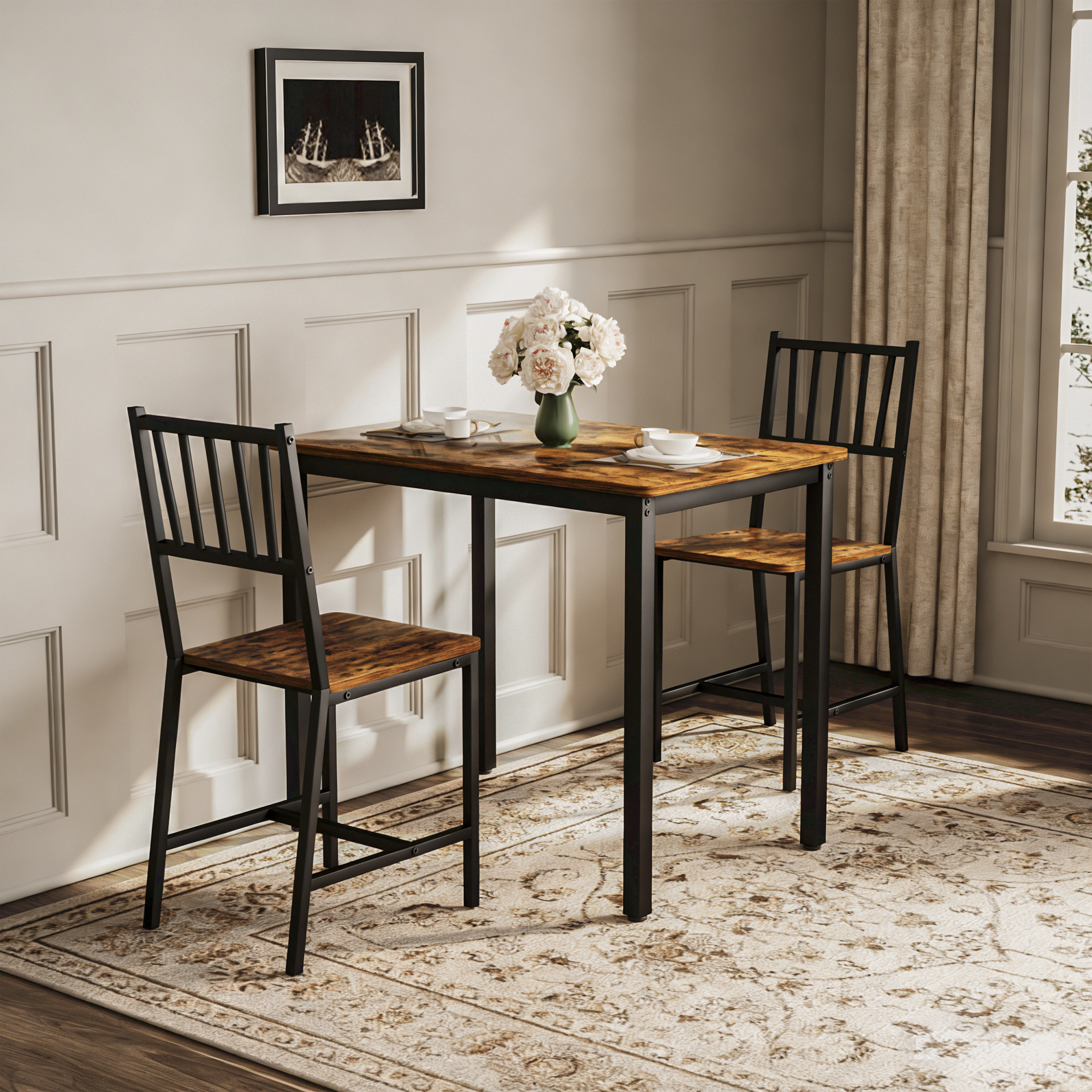 Dining Table Set with 2 Chairs, picture 2 of 4