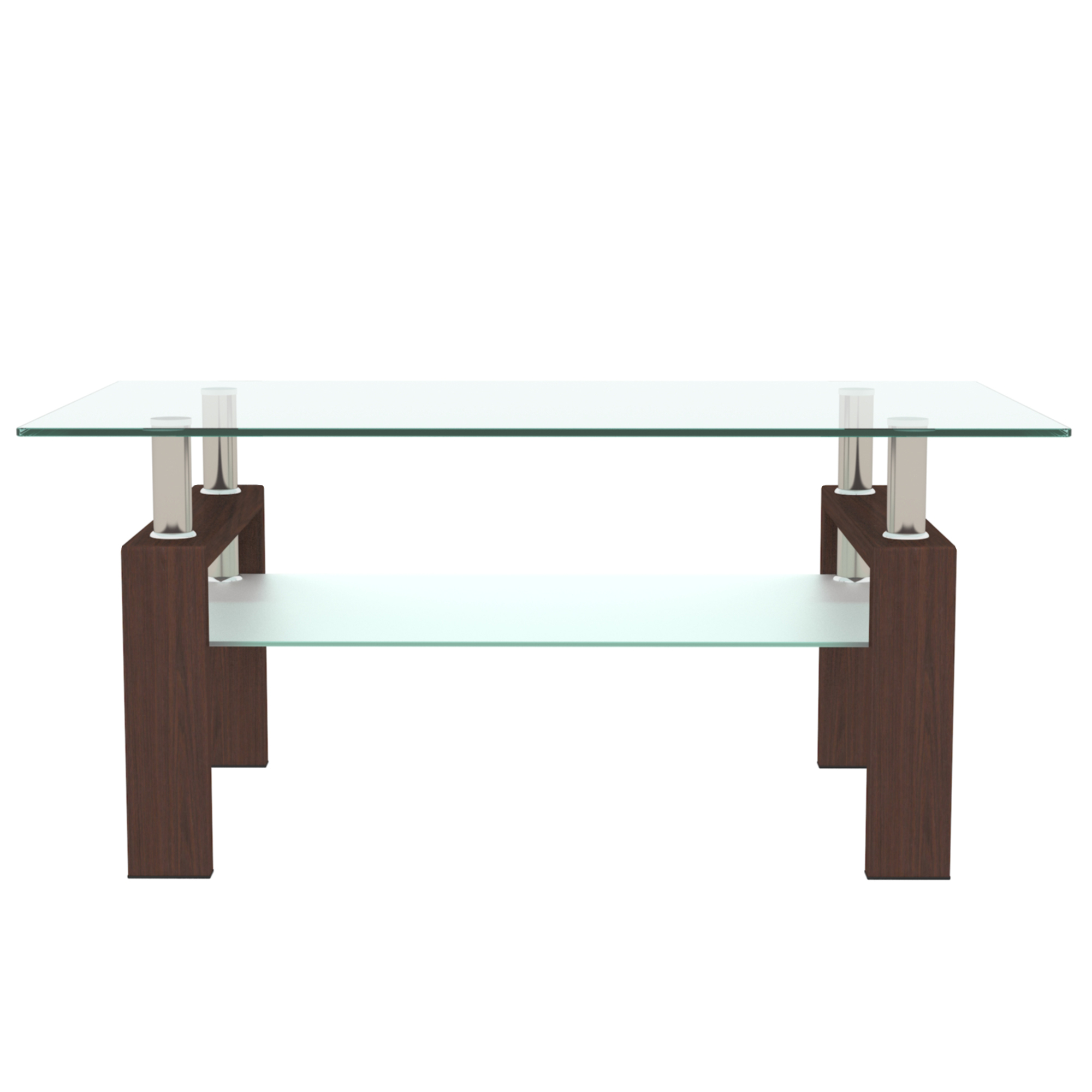 Rectangle Glass Coffee Table, Clear Coffee Table, Modern Side Center Tables For Living Room, Living Room Furniture_voghion.com