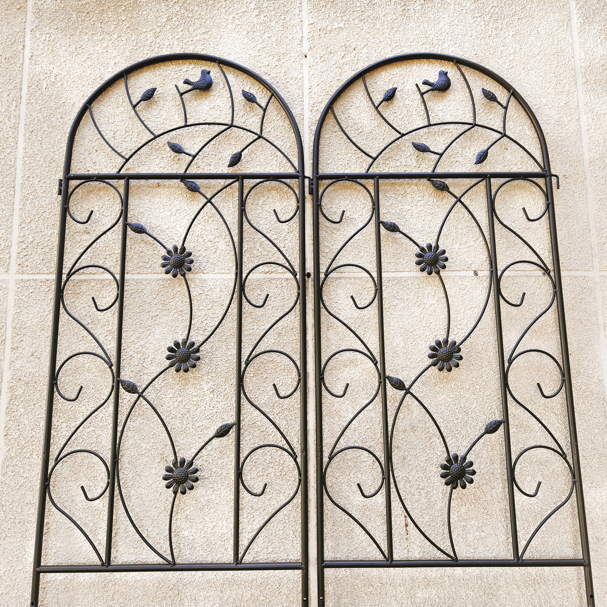 2 Pack Metal Garden Trellis 86.7  X 19.7  Rustproof Trellis For Climbing Plants Outdoor Flower Support Brown