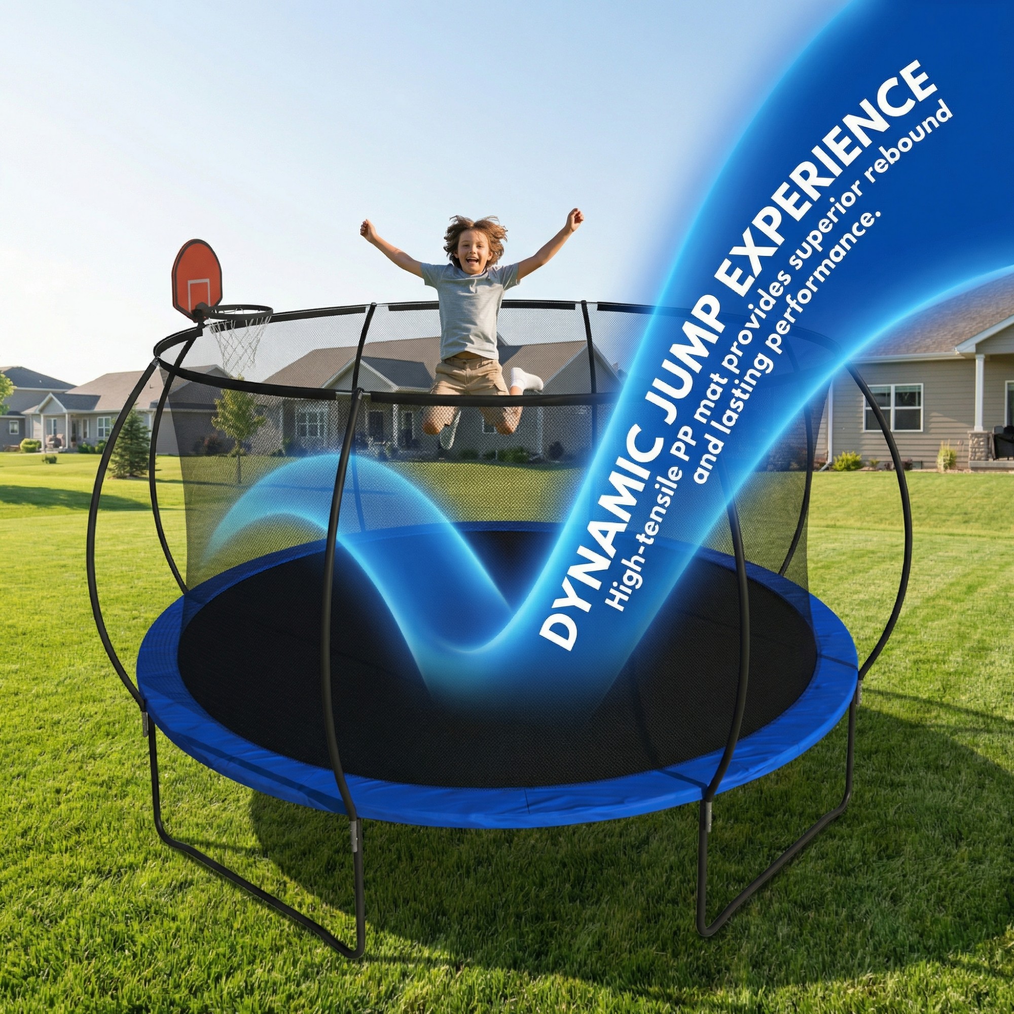 14 FT Pumpkin Trampoline — Outdoor Trampoline with Basketball — photo 3