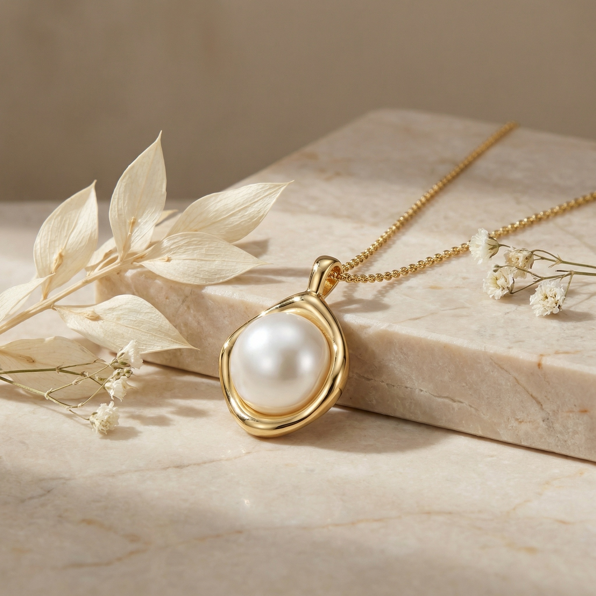 Sterling Silver Pearl Pendant Necklace, picture 3 of 4