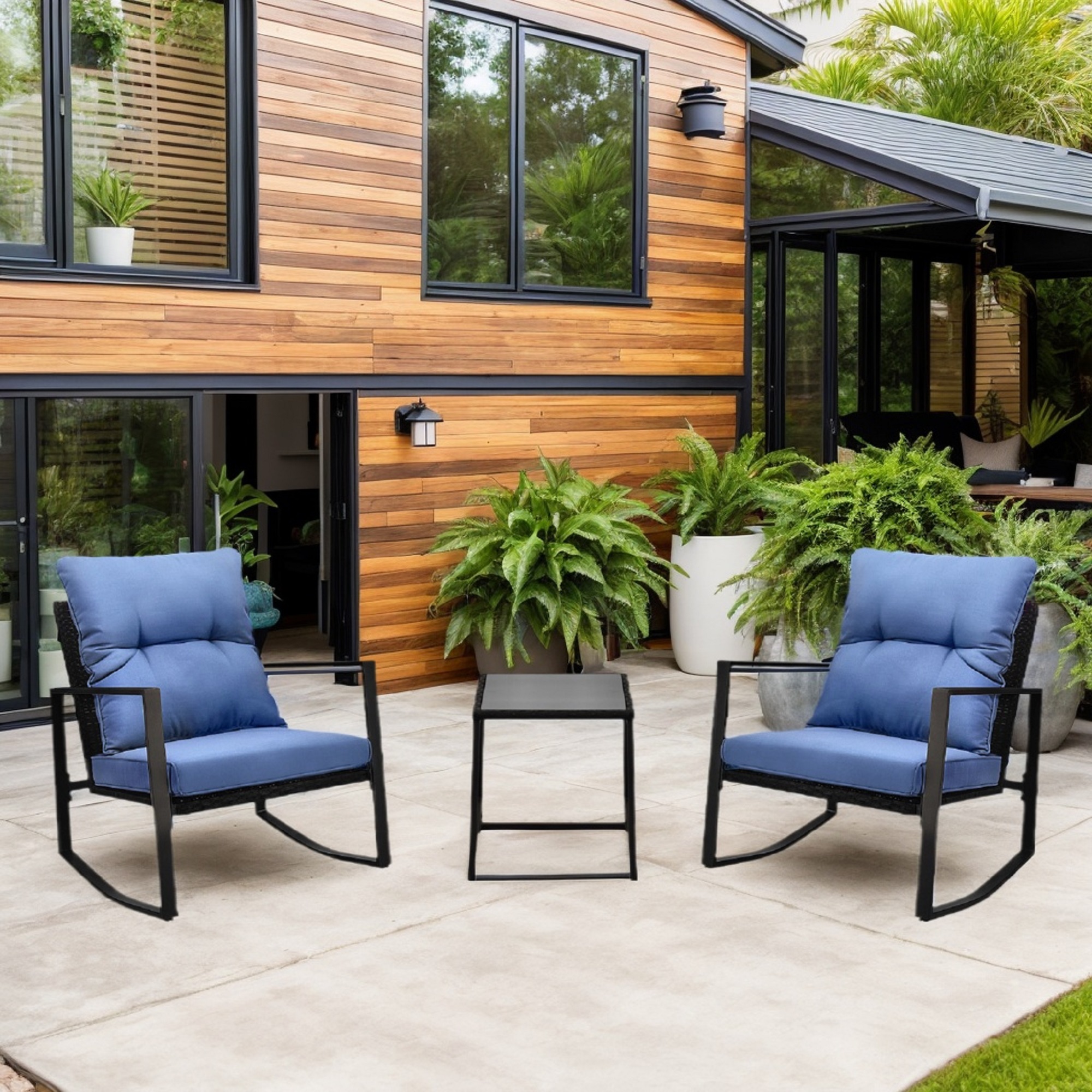 3-Piece Wicker Rocking Bistro Set, picture 2 of 4