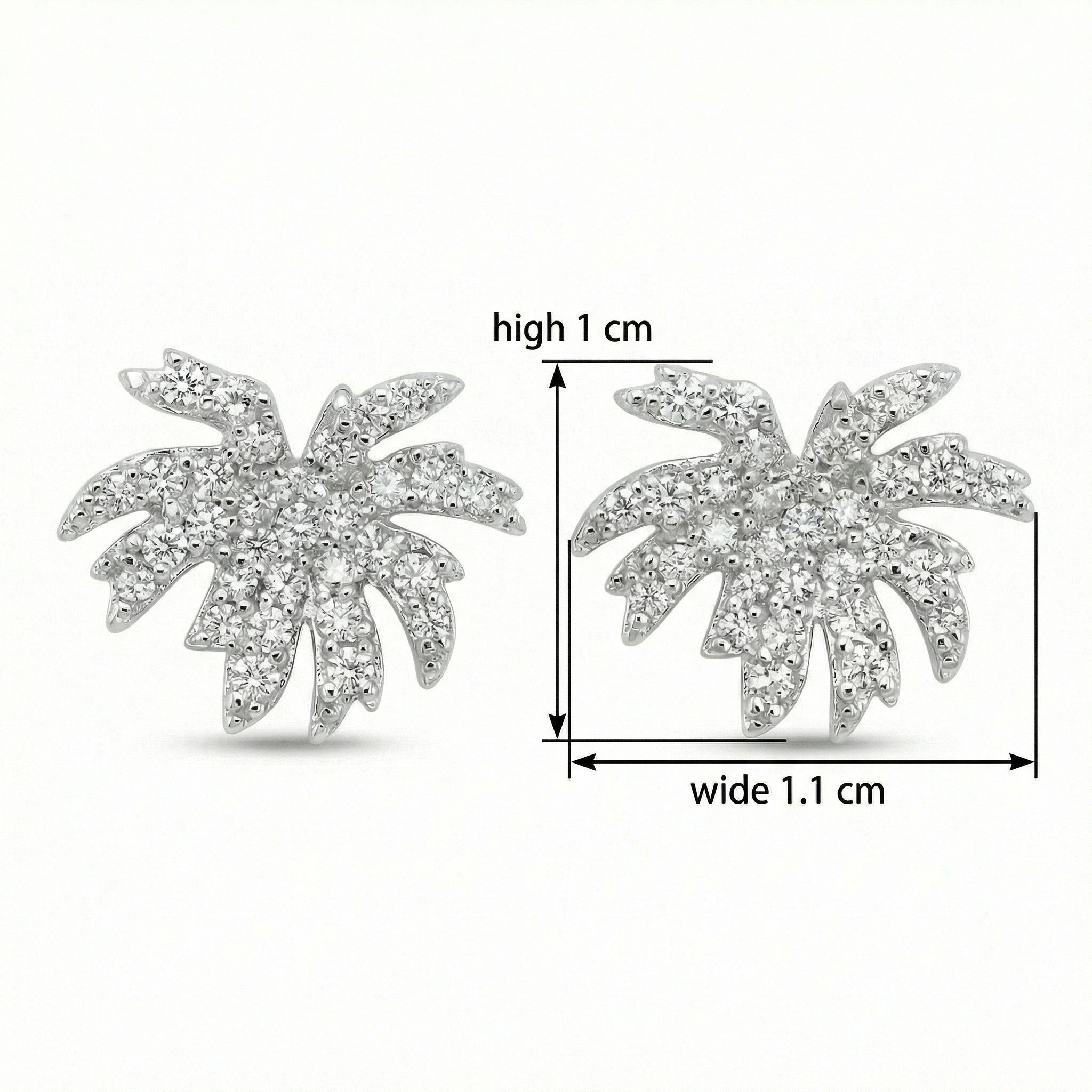 Sterling Silver Palm Tree Stud Earrings, picture 4 of 4