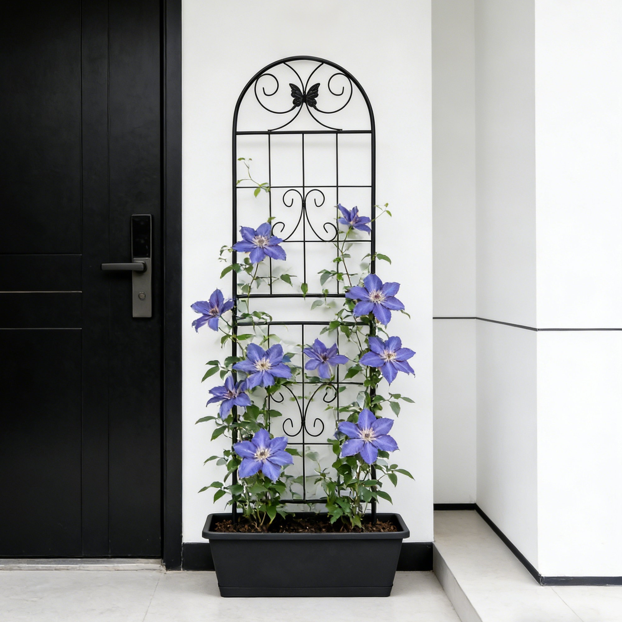 2 Pack Metal Garden Trellis 71  X 19.7  Rustproof Trellis For Climbing Plants Outdoor Flower Support Black