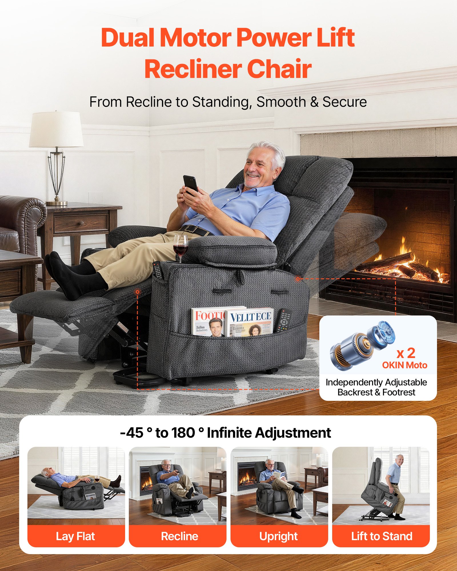 Power Lift Recliner Chair — Dual Motor — photo 2