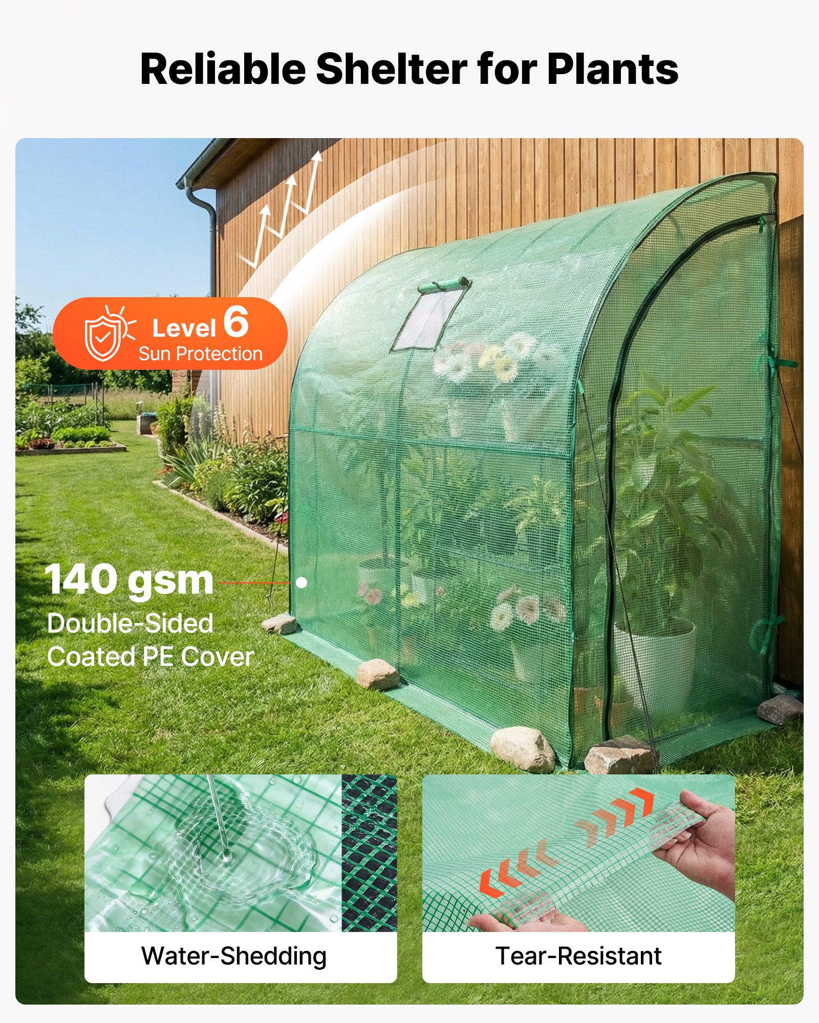 Walk-in Green House, 78 X 39.4 X 78.7 In, Greenhouse With Shelves, High Strength PE Cover With Zipper Door And Steel Frame, Assembly In Minutes, Suitable For Planting And Storage