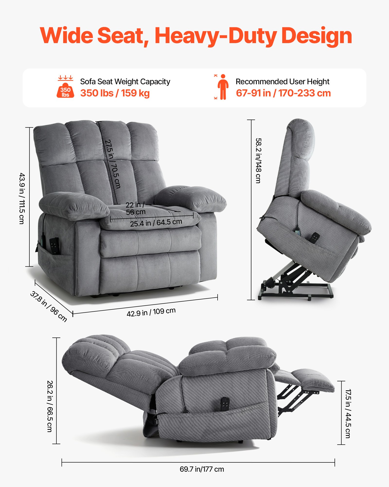 Power Lift Recliner Chair — Dual Motor — photo 2