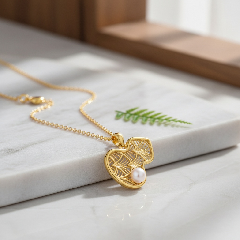 925 Sterling Silver Artistic Anatomical Liver Pendant Featuring Filigree Details and a Radiant Lustrous Pearl 