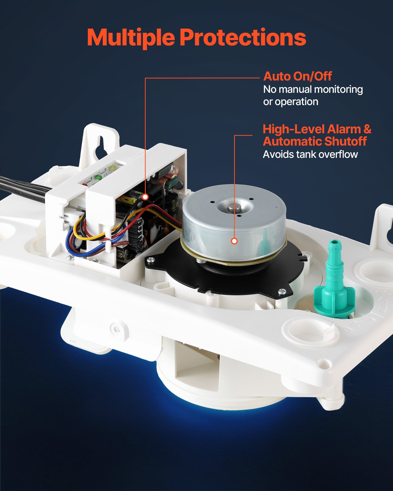 Condensate Pump, 1/24 HP, 110 GPH, 24 Ft Lift, 100-240V Automatic AC Condensation Removal Pump With Safety Switch & 20 Ft Tubing, For Air Conditioner, Dehumidifier, HVAC, Furnace, Ice Maker — foto 2