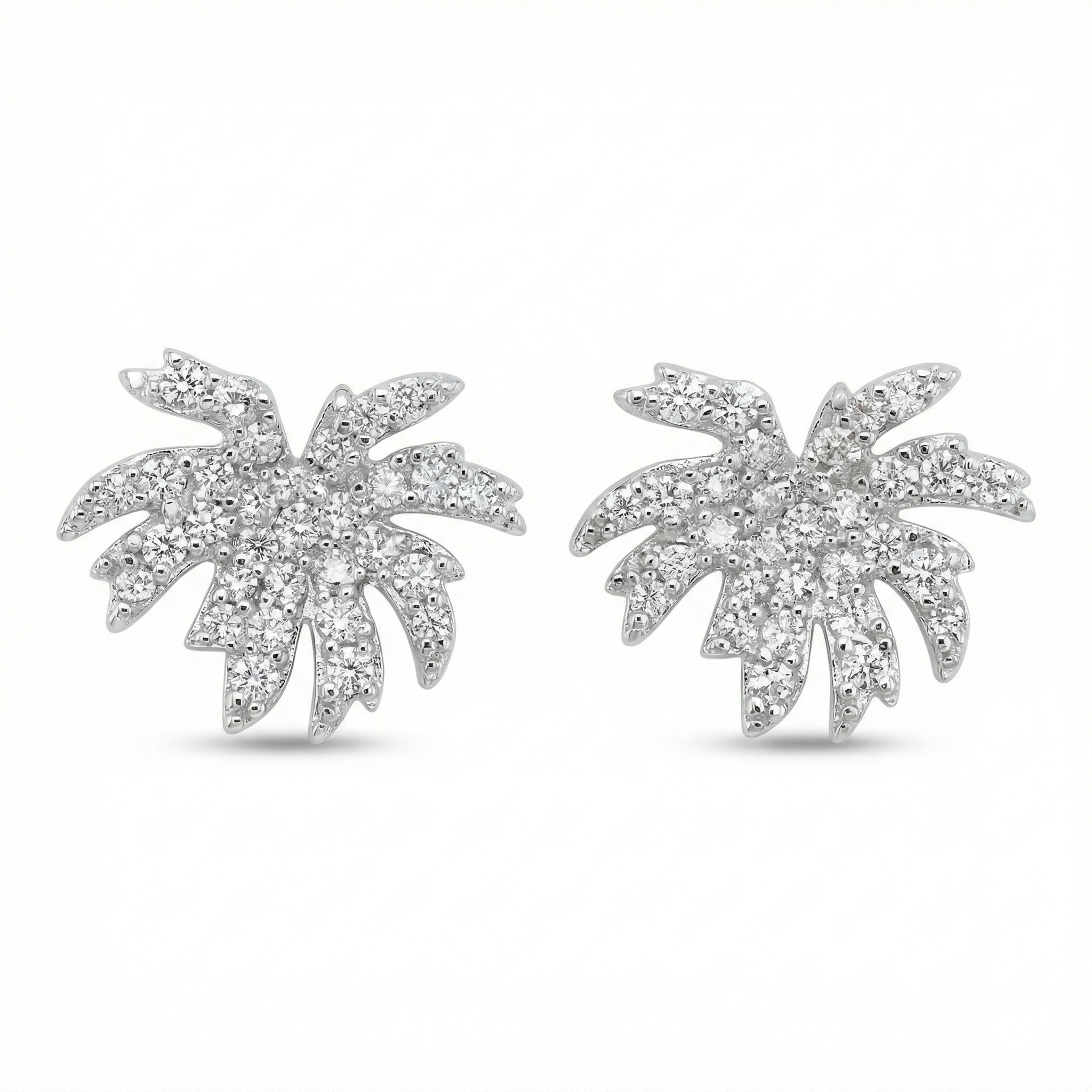 Sterling Silver Palm Tree Stud Earrings