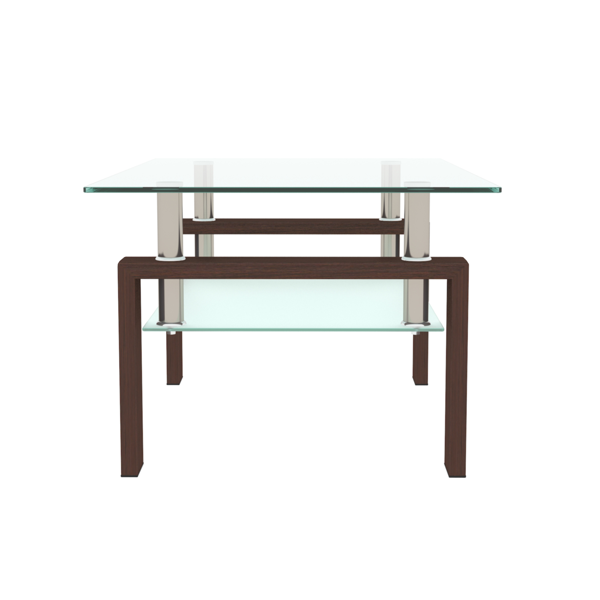 Rectangle Glass Coffee Table, Clear Coffee Table, Modern Side Center Tables For Living Room, Living Room Furniture_voghion.com
