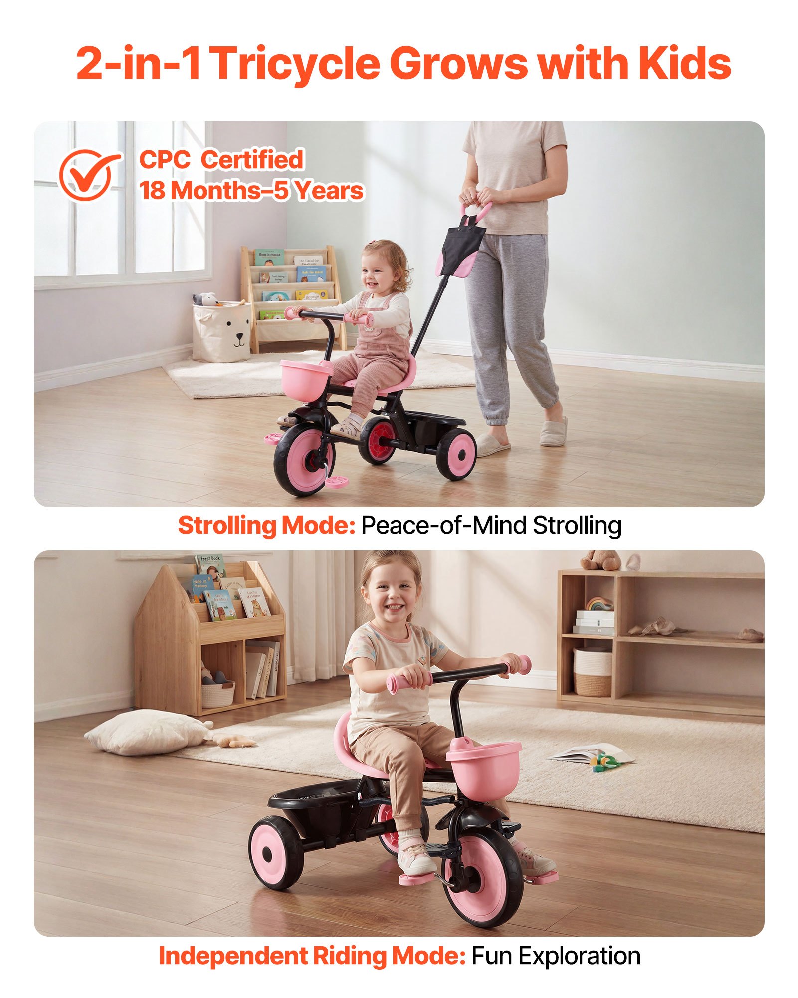 Tricycle et poussette pour tout-petits de 18 mois à 5 ans – Image 2