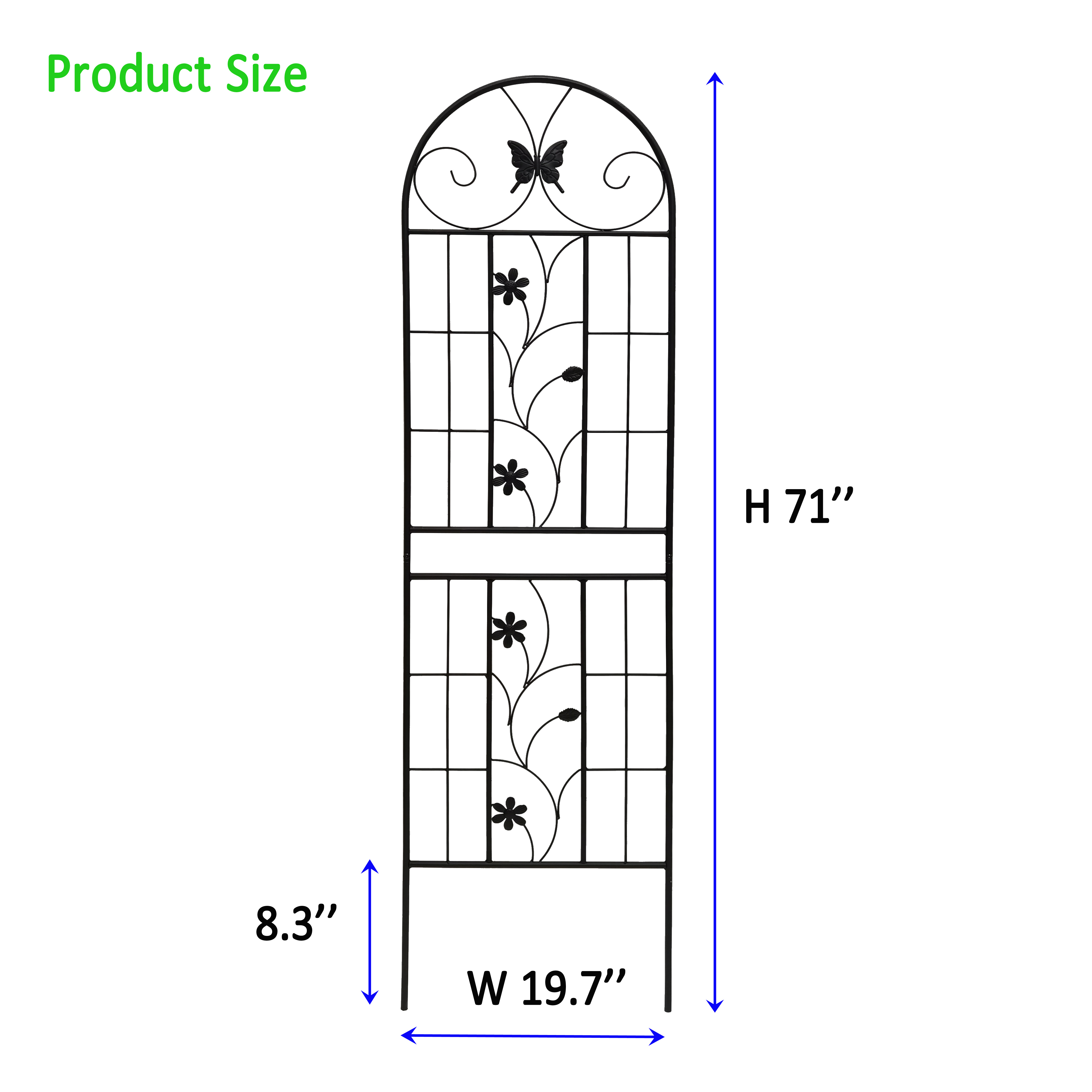 4 Pack Metal Garden Trellis 71  X 19.7  Rustproof Trellis For Climbing Plants Outdoor Flower Support Black