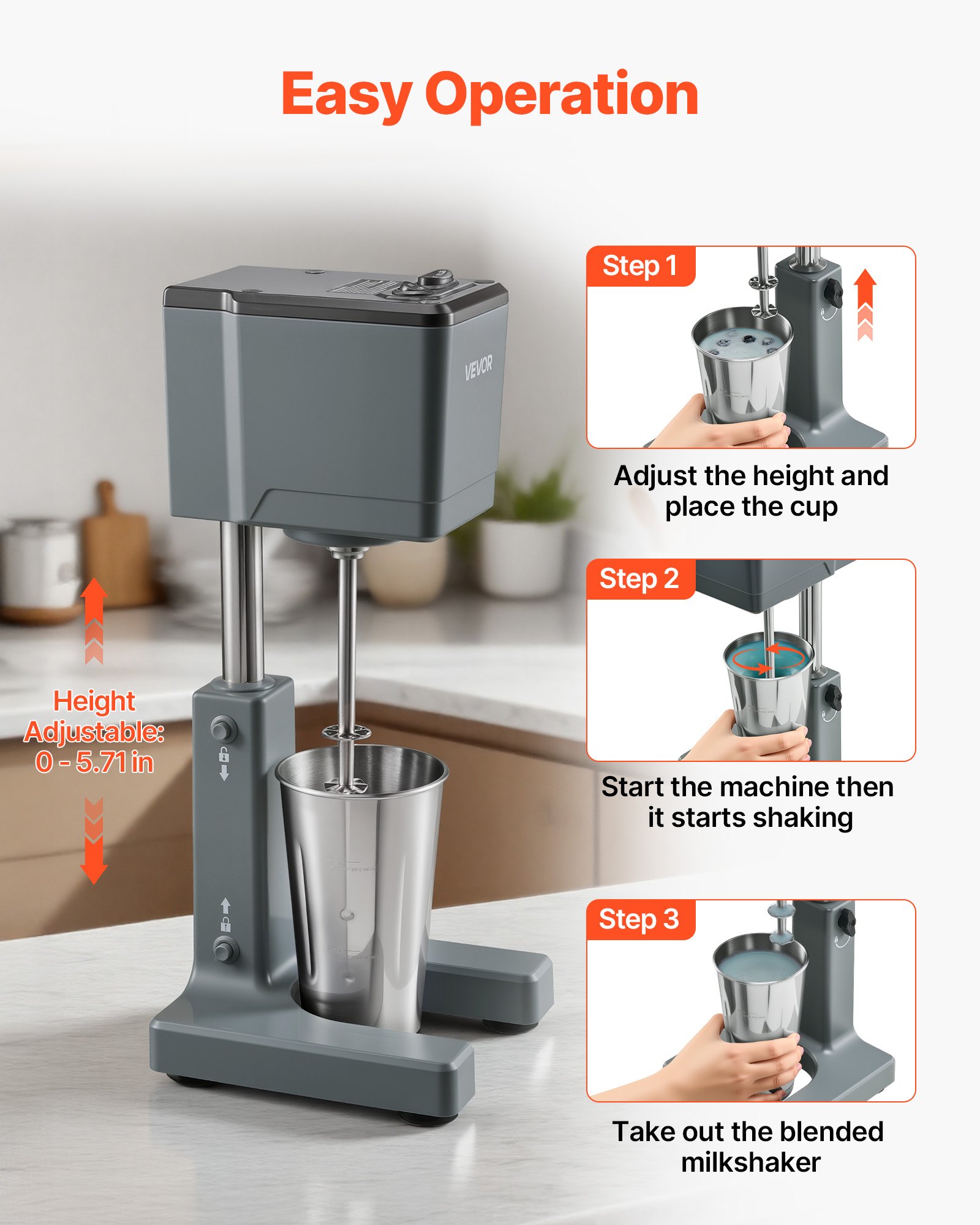 Machine à milkshake, mélangeur à lait frappé 150 w, mélangeur à boisson à tête unique – Image 3