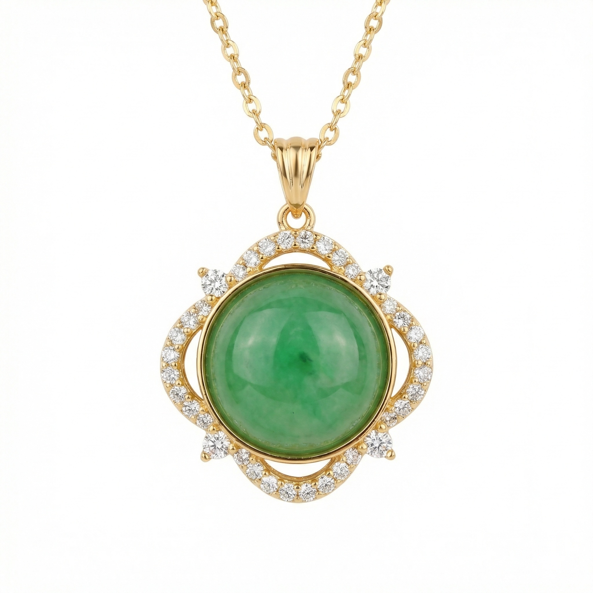 Sterling Silver Jade Pendant Necklace