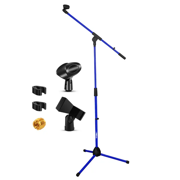 5 Core Tripod Mic Stand Floor Adjustable 18 To 72 Inches Sturdy Boom Arm Holder Microphone Stands Pedestal Para Microfono For Singing MS 080 SKY D-BLU