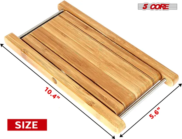 5 Core Guitar Foot Stool 3 Level Adjustable Leg Rest Non Slip Portable Wood Classical Footrest