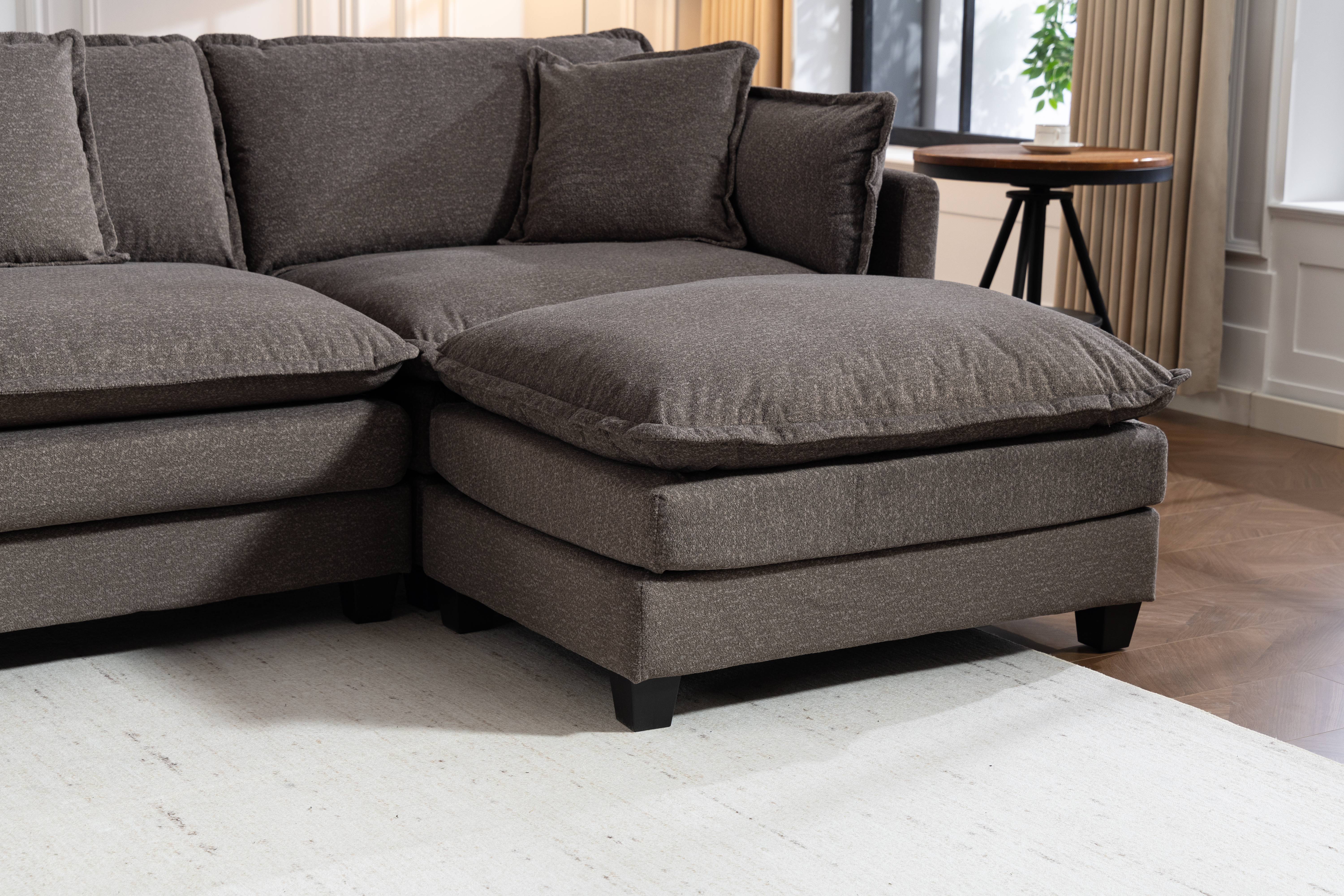 Modern 4seats with 2ottoman 149.61 Sectional Sofa with Waist — photo 5