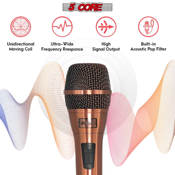 5Core XLR Microphone Dynamic Mic Karaoke Singing Studio Microfono Handheld Mics