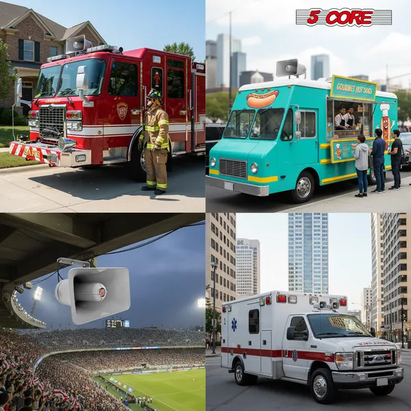 5 Core PA Horn 200W Loud Speaker 10 Inch Bull Horn Loud Audio 8Ohm All Weather Indoor Outdoor Use