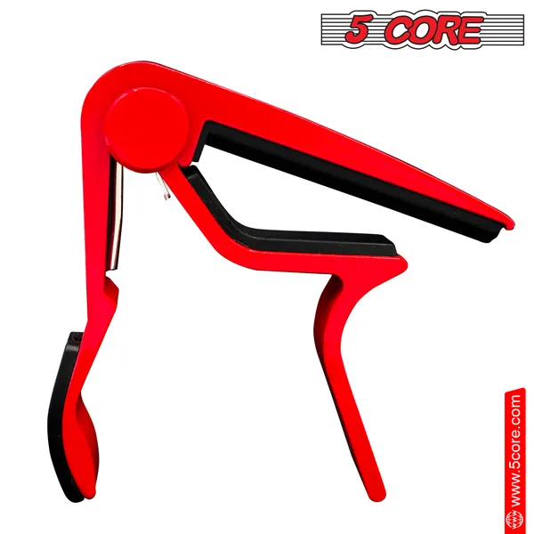 5CORE Capo Acoustic Electric Guitar 6 String Quick And Easy Adjustment Classic Clip - Banjo Mandolin Or Ukulele Capotraste Para Guitarra - CAPO RED