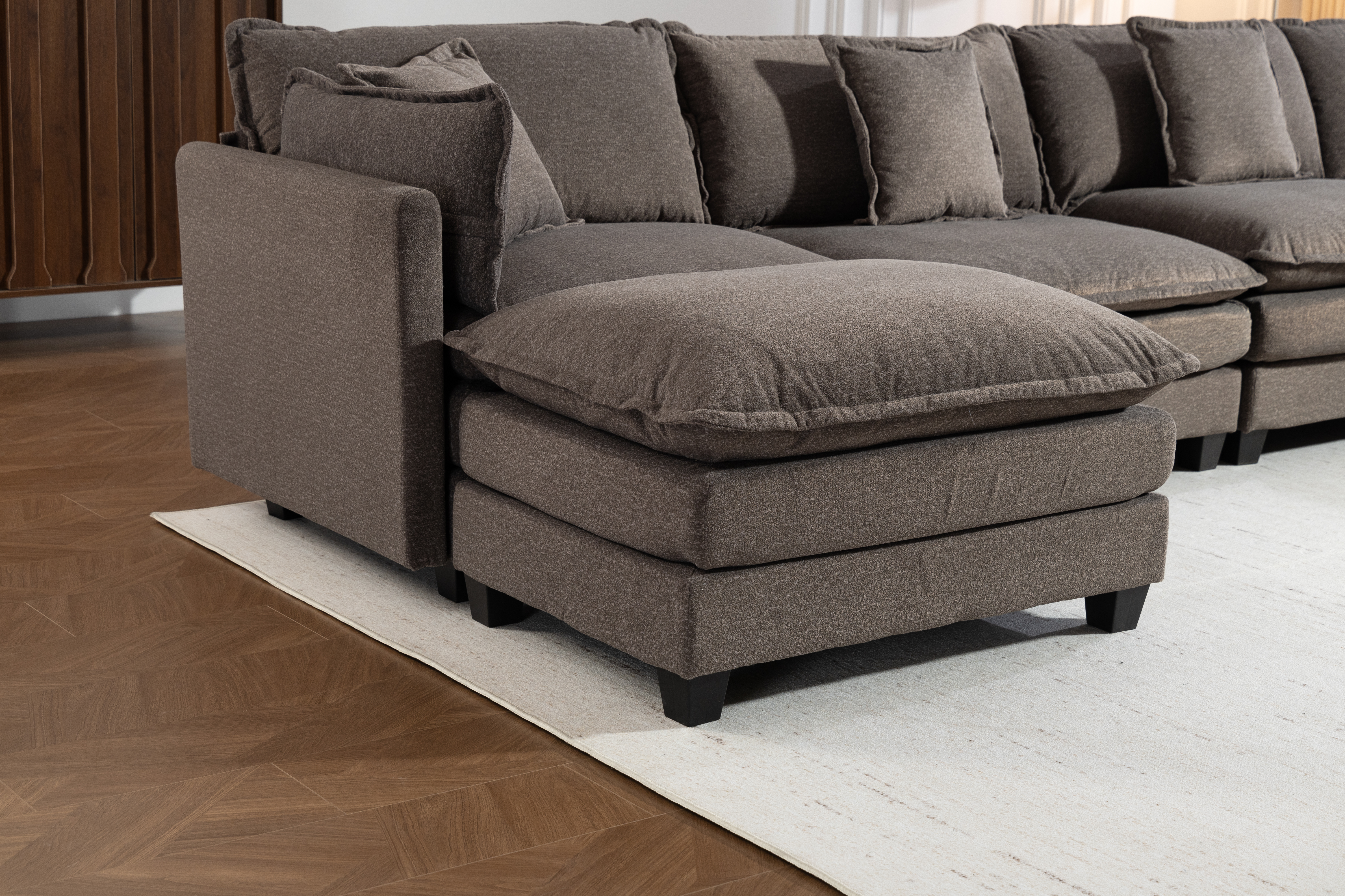 Modern 4seats with 2ottoman 149.61 Sectional Sofa with Waist — photo 3