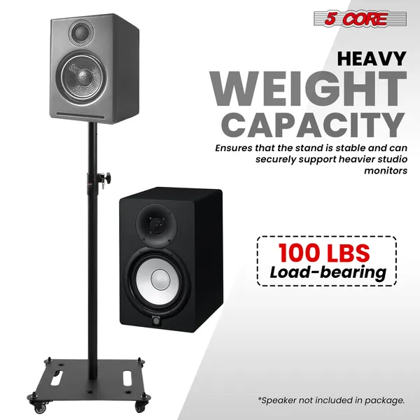 5Core Speaker Stand 2Pc Heavy Duty Adjustable Height 61" DJ PA Stands 35mm Mount 100Lb Capacity