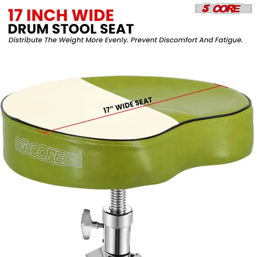 5 Core Drum Throne Padded Guitar Stool Saddle Drummer Seat For Adults & Kids - DS CH D-GR SDL HD