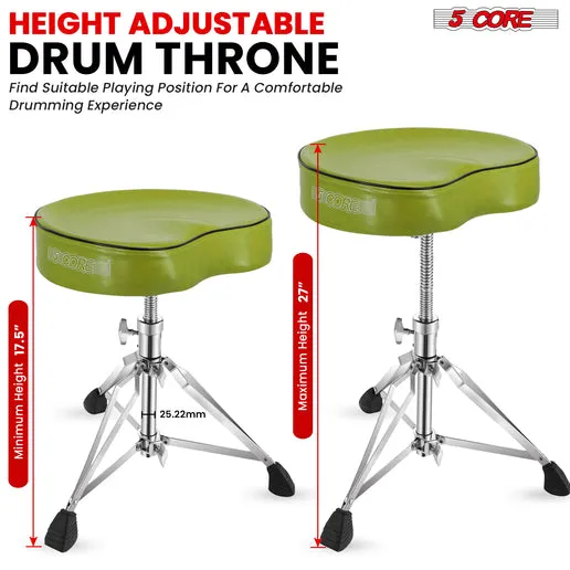 5 Core Drum Throne Padded Guitar Stool Saddle Drummer Seat For Adults & Kids - DS CH D-GR SDL HD